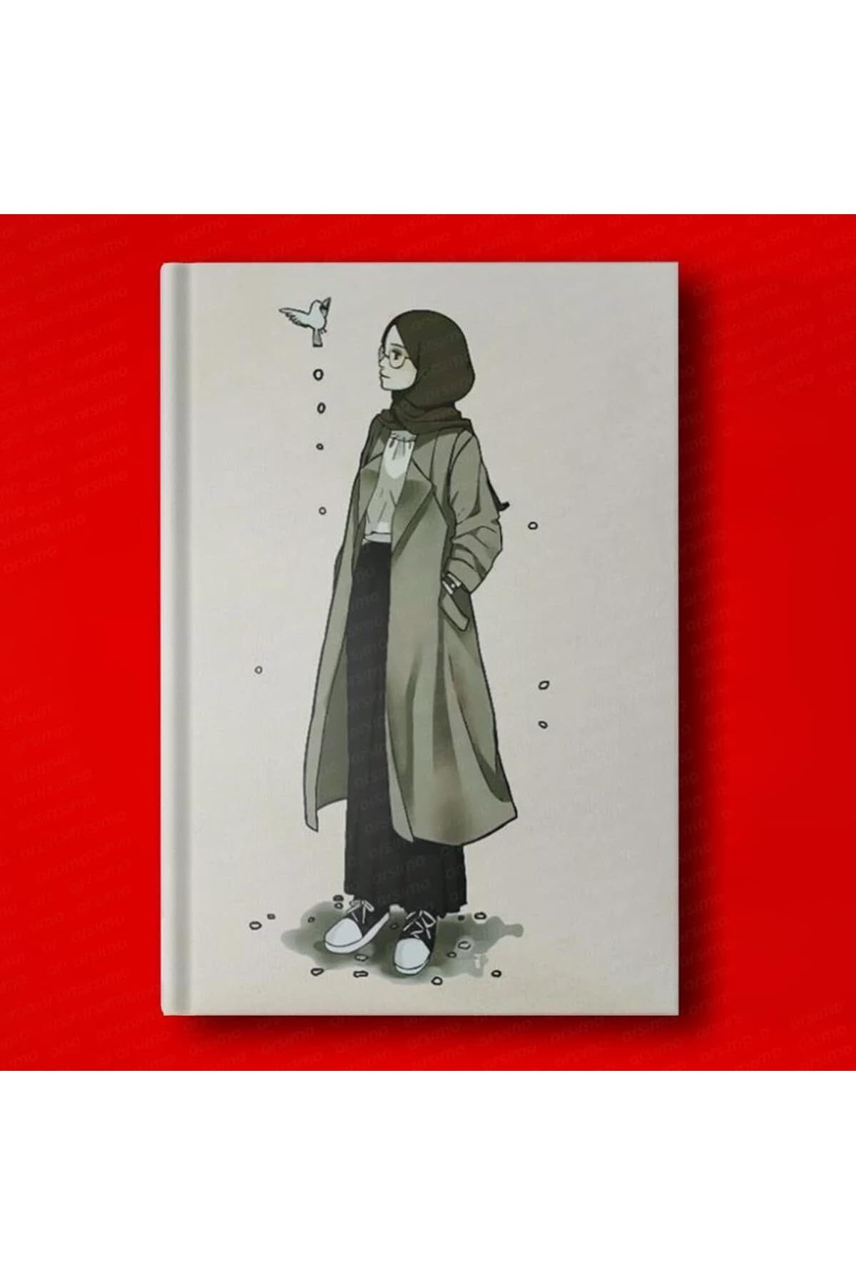 STOREMAX lvnmblya Kadın ve Kuş Baskılı Defter, 13x24 cm, 160 Sayfa, Suni Deri Kapak Shop Deesing 224120