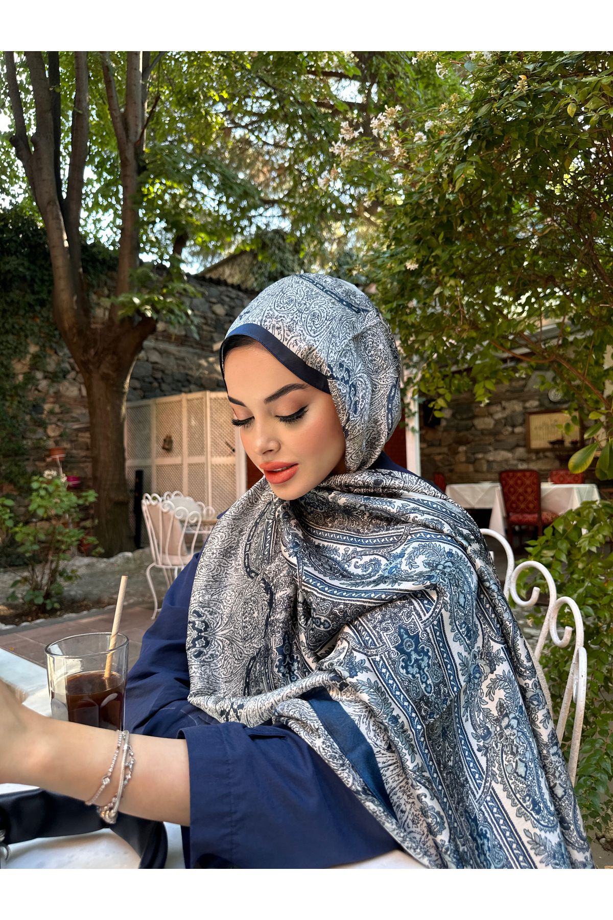 OTA SCARFS Marakeş Desenli Ithal Vual Ipek Şal