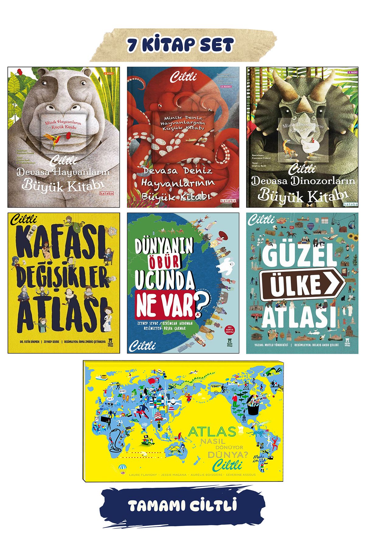 KETEBE ÇOCUK Devasa Hayvanların Dinozorların Büyük Kitabı Güzel Ülke Atlası Kafası Değişikler Atlası Çocuk Atlası