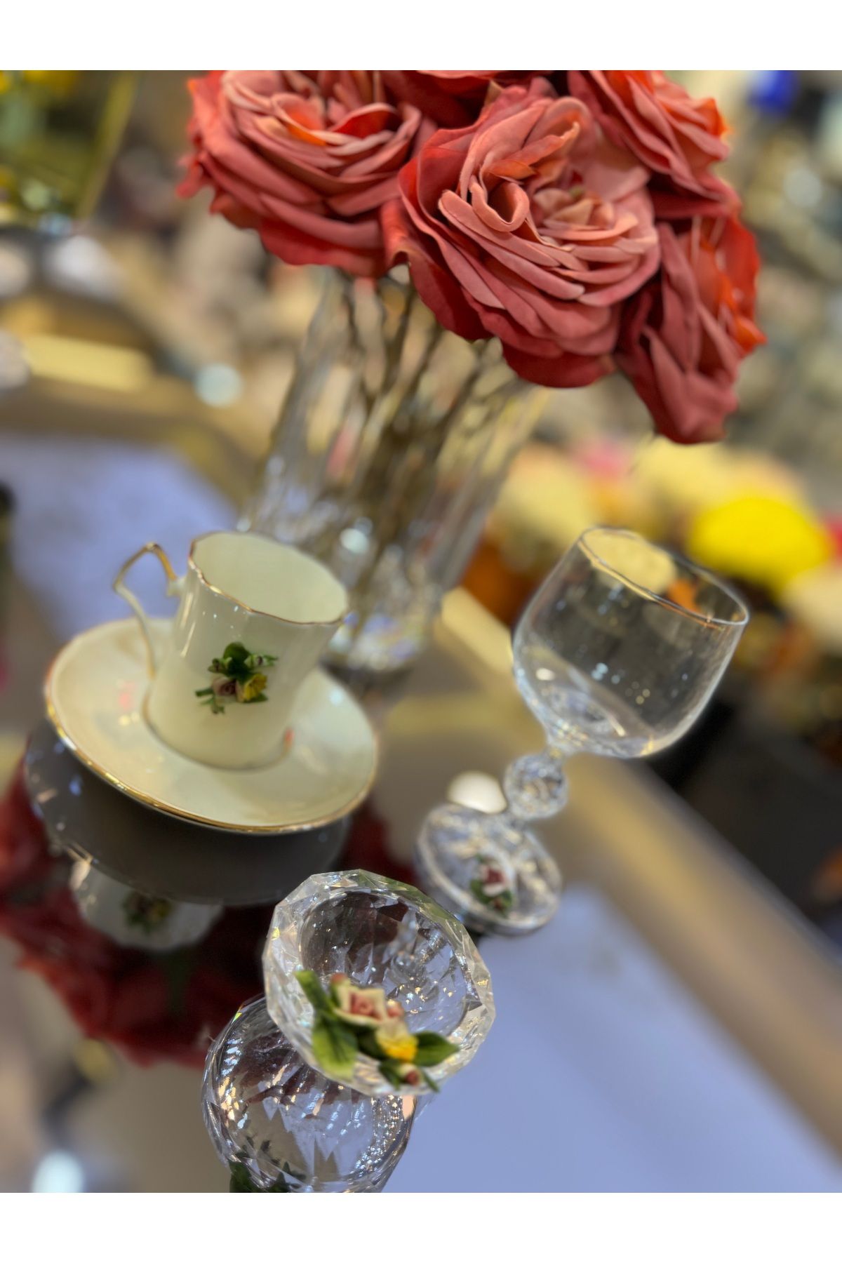 ITALY ESTERHOMEDECOR 6 Kişilik Capodimonte kahve fincan bardak lokumluk seti