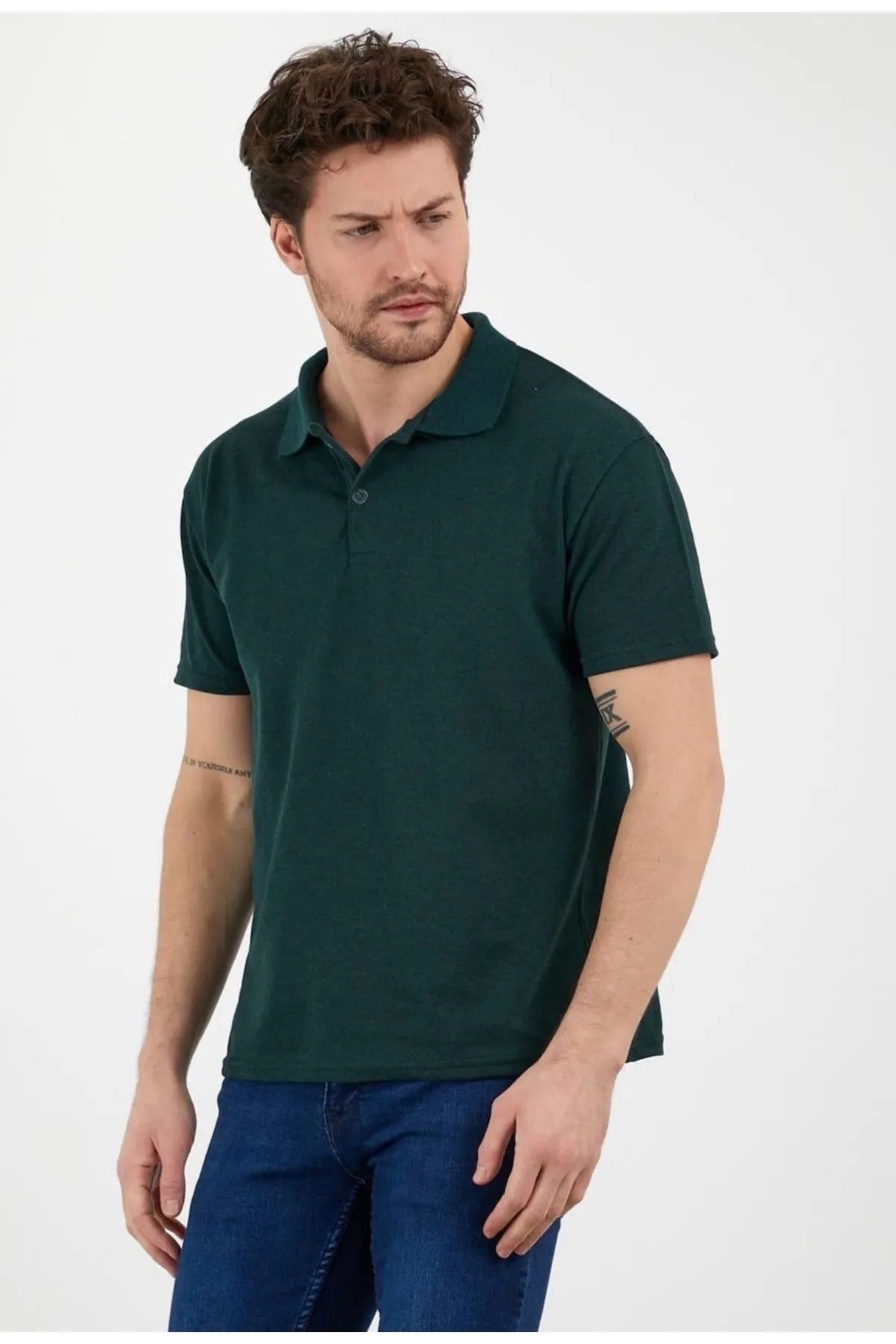 PEYORA Erkek Beyaz Slim Fit Polo Yaka T-Shirt
