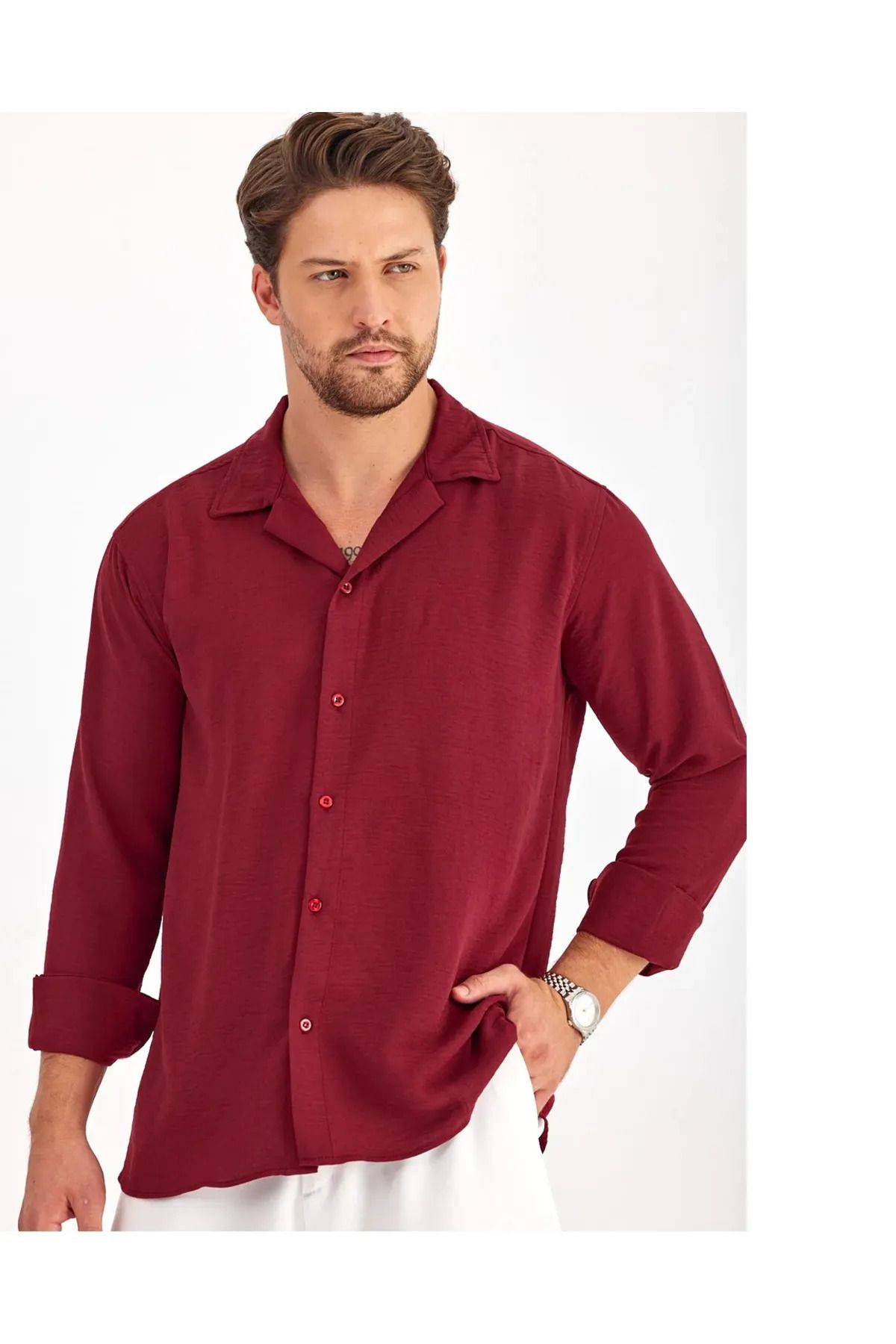 PEYORA Dokulu Oversize Gömlek Unisex