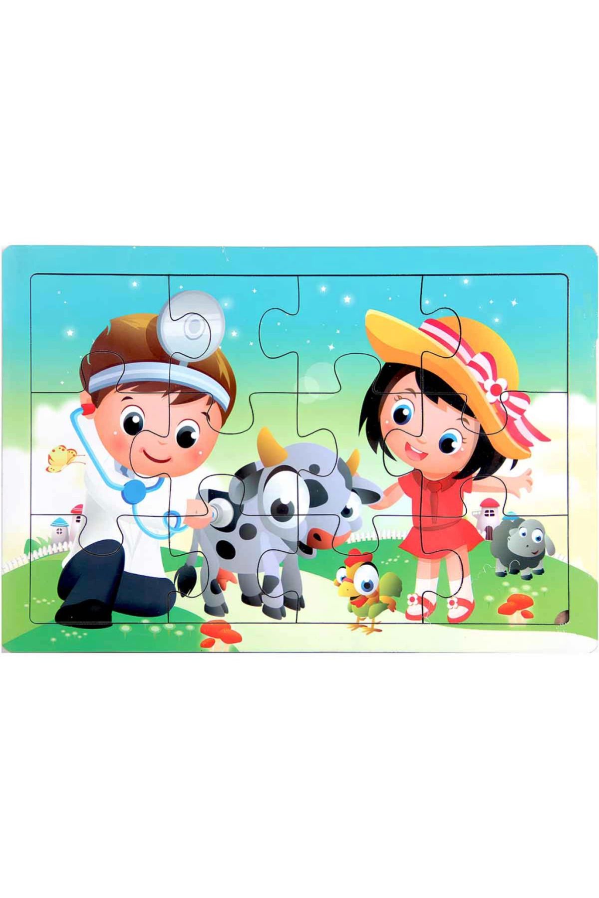 NW NessiWorld Nessiworld Ahşap Eğitici Puzzle 12 Parça