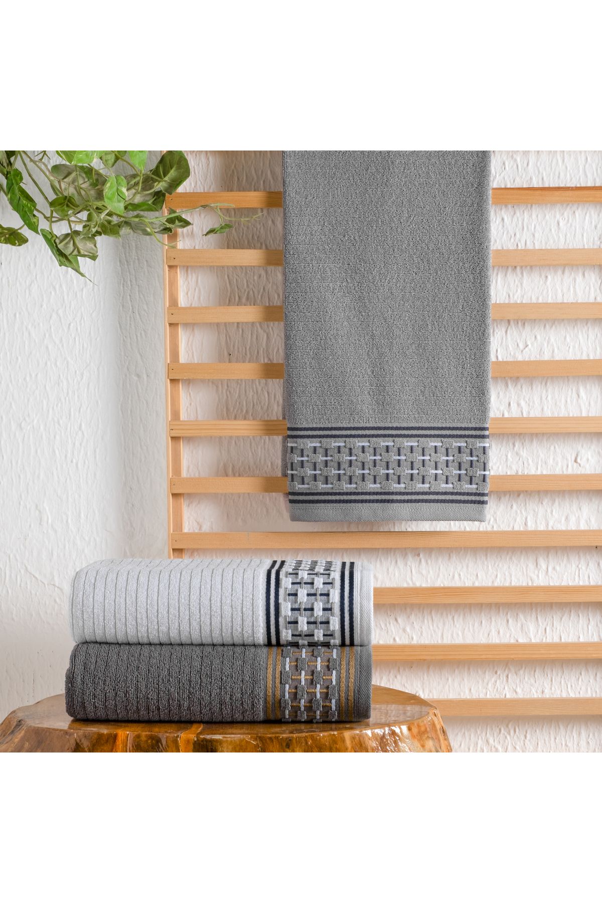 Schafer Home Plain Jakarlı Havlu 70x140-Gri