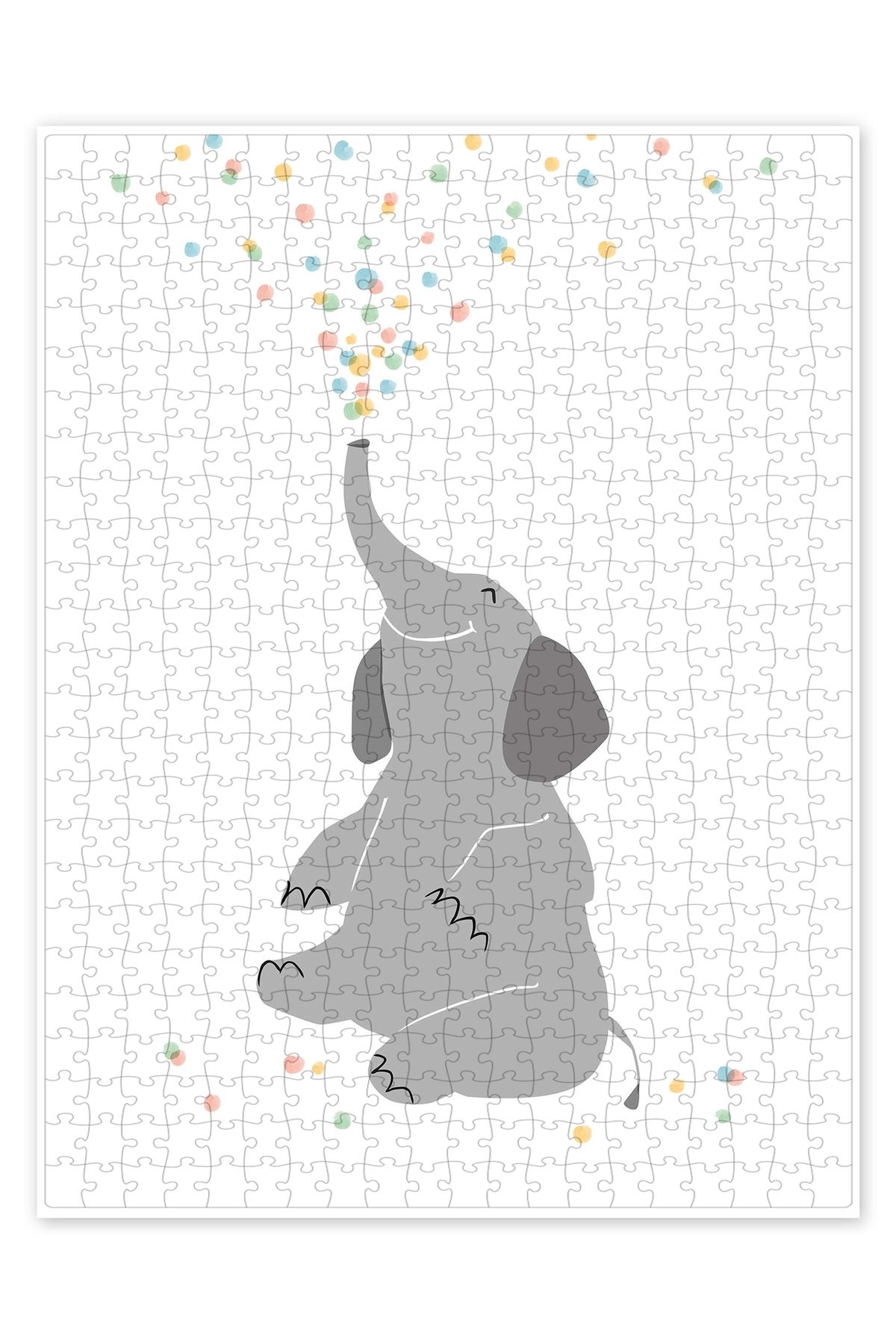 Jeronkarji Konfeti fil 500 Parça Puzzle Yapboz Çocuklar için Neşeli Hayvan Temalı
