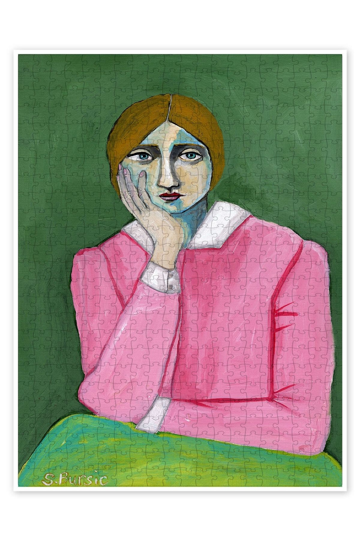 Jeronkarji Pembe Giyen Vintage Kadın 500 Parça Puzzle Yapboz Mutfak Temalı Yetişkinler için