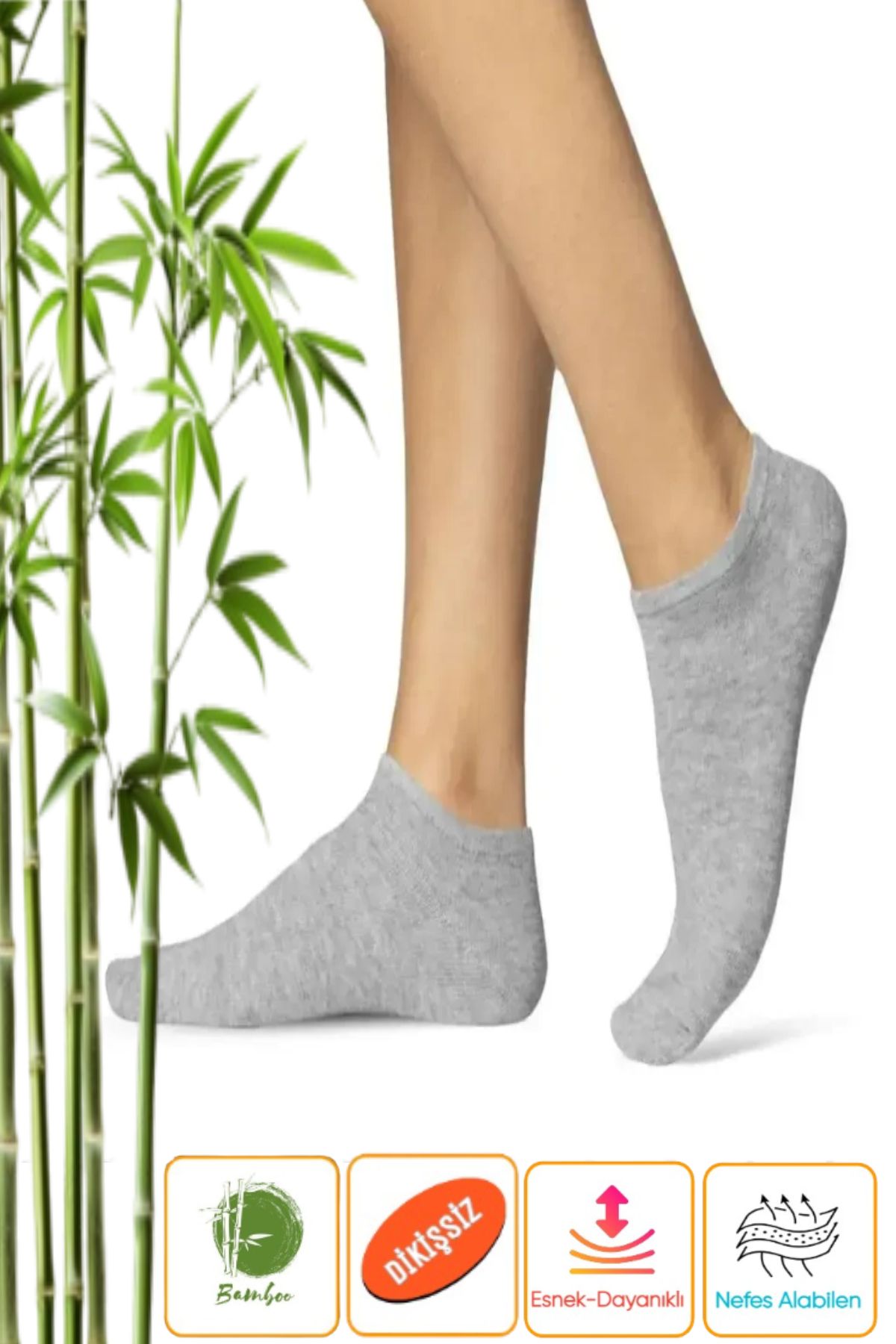 Esinti Kadın Bambu Sneaker Çorap Tekli | Dikişsiz, Görünmez, Kokulu, Soft Yıkama