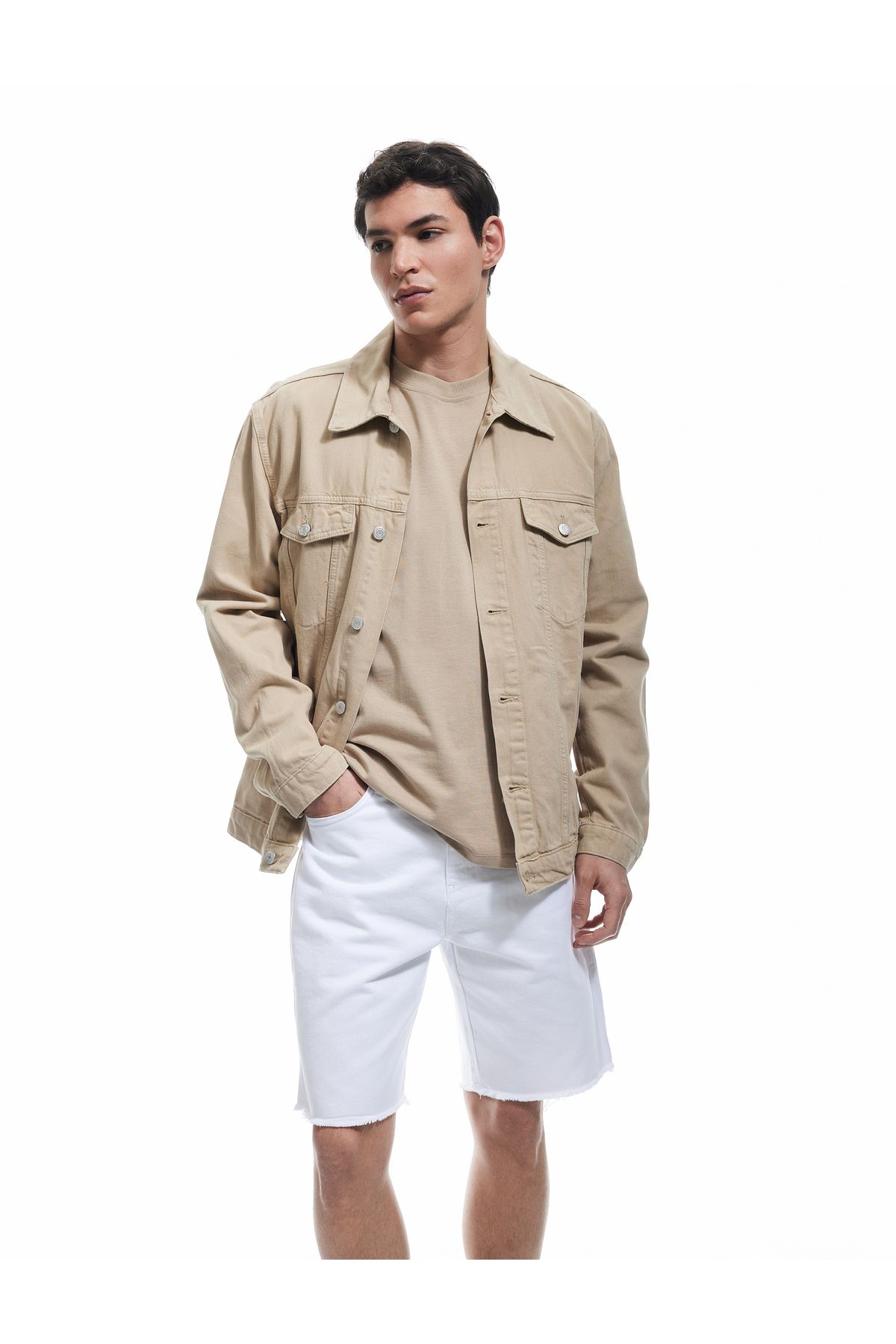 Koton Yeni Sezon Normal Bel Pamuklu Bermuda Oversize Jean Şort