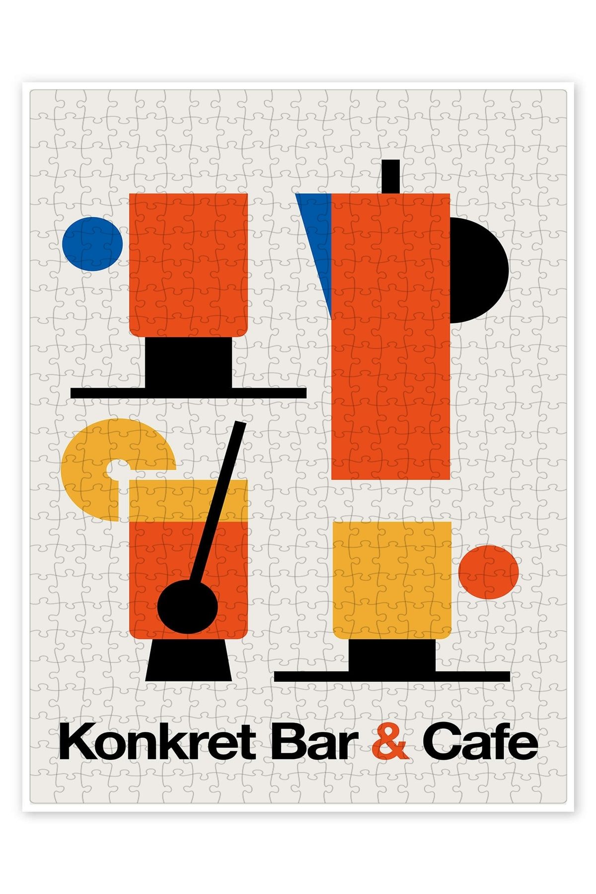 Jeronkarji Konkret Bar & Cafe 500 Parça Puzzle Yapboz Bohem Soyut Sanat Temalı