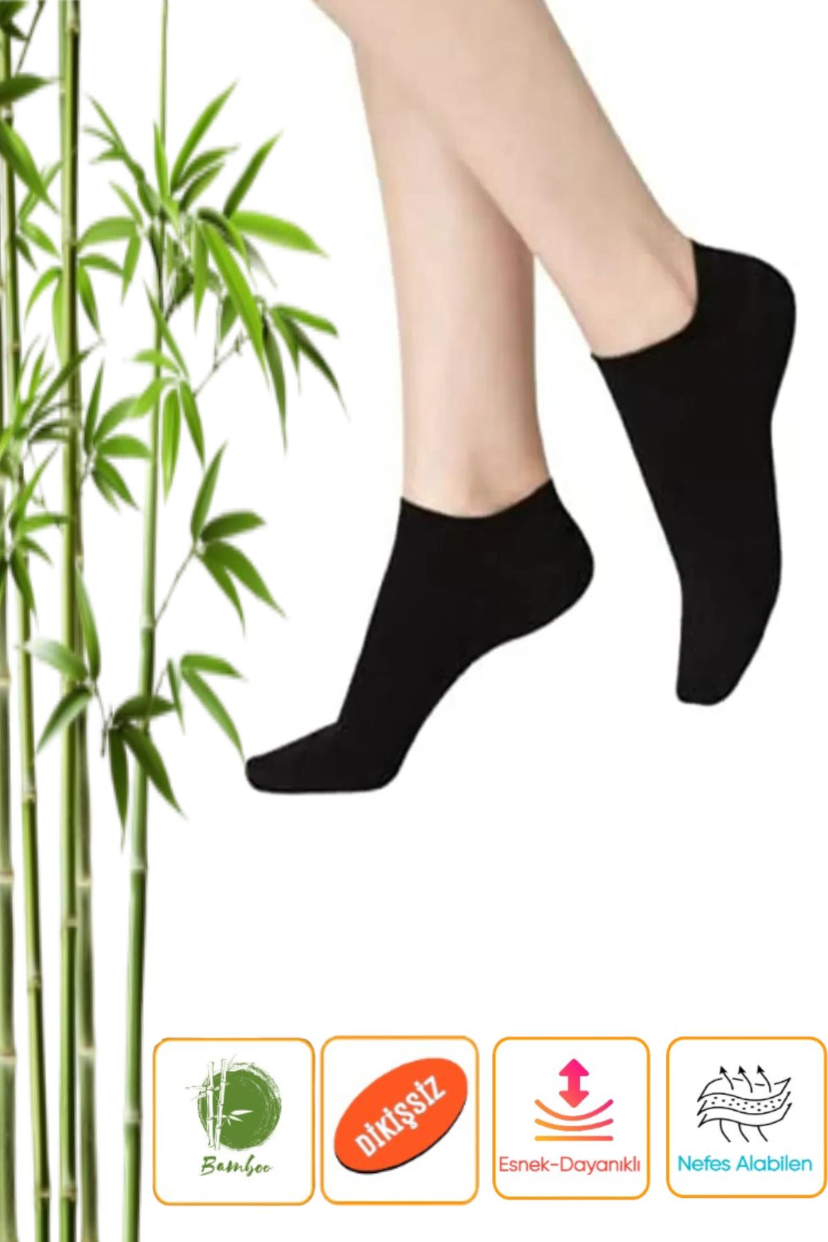 Esinti Kadın Bambu Sneaker Çorap Tekli | Dikişsiz, Görünmez, Kokulu, Soft Yıkama