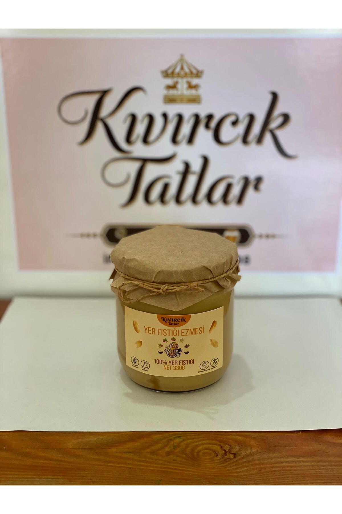 Kıvırcık Tatlar 330g Şeker Ilavesiz %100 Yer Fıstığı Ezmesi
