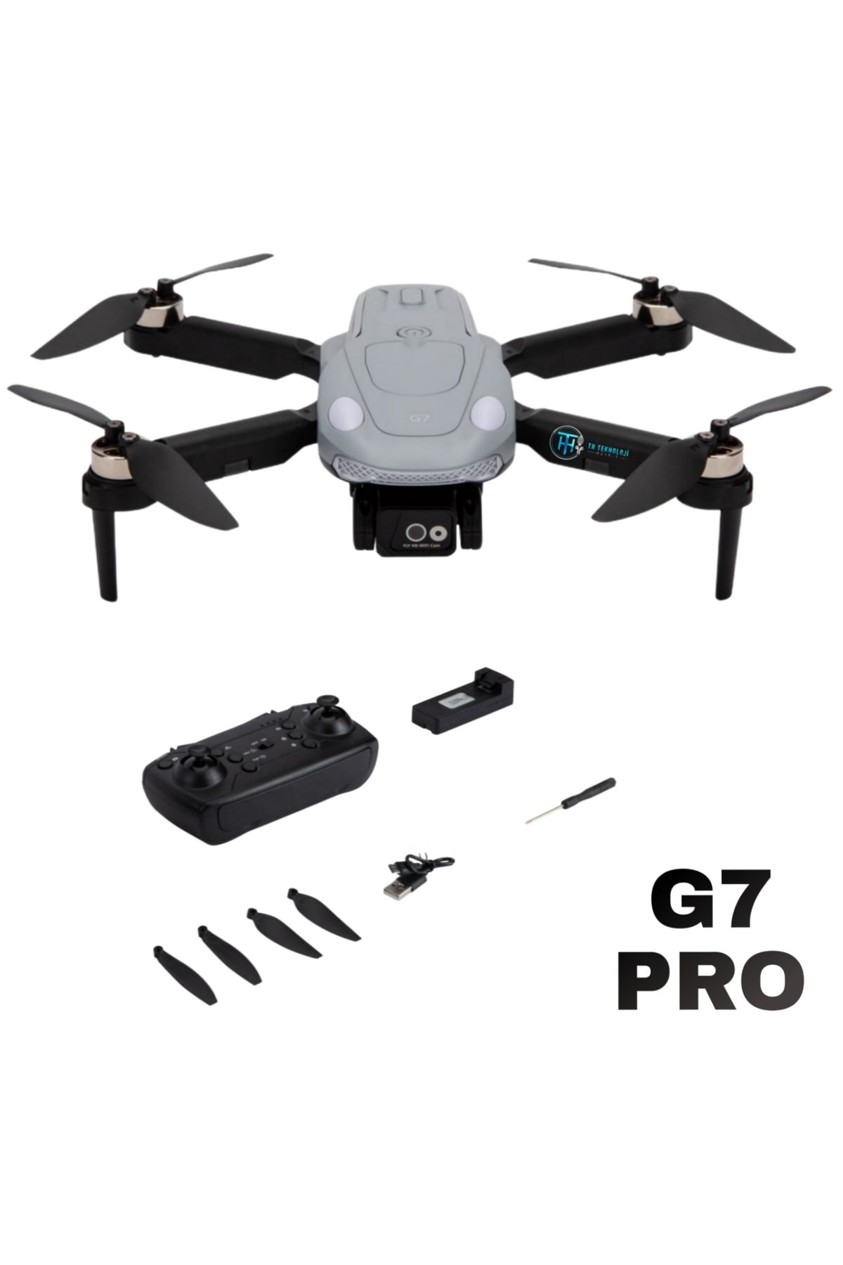 Thteknolojimarket G7 PRO Drone Çift Kameralı Çift Bataryalı Yarı prof