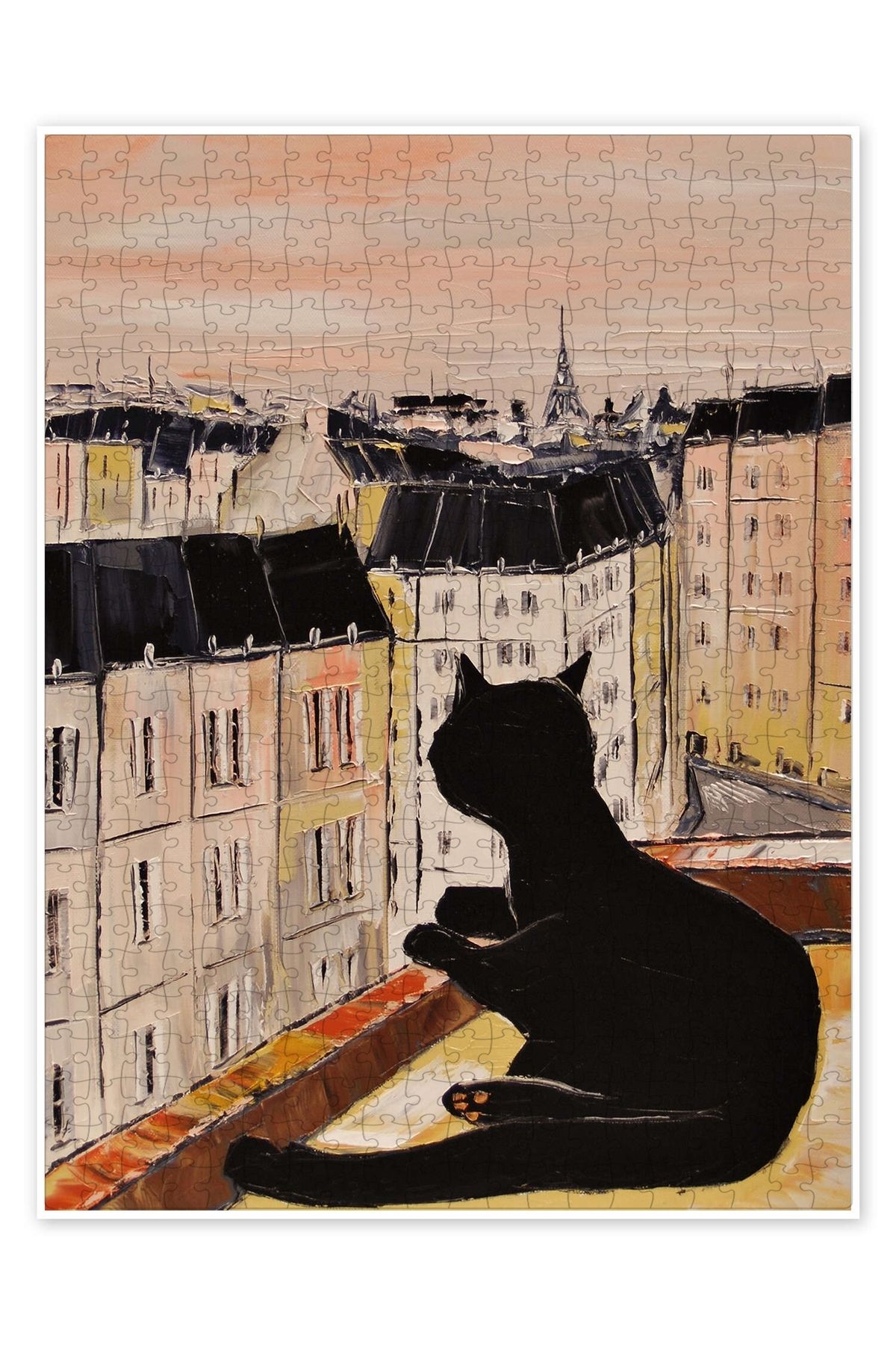 Jeronkarji Paris'te Tomcat 500 Parça Puzzle Yapboz Kedi Köpek Temalı Doğa ve Orman Hayvanları