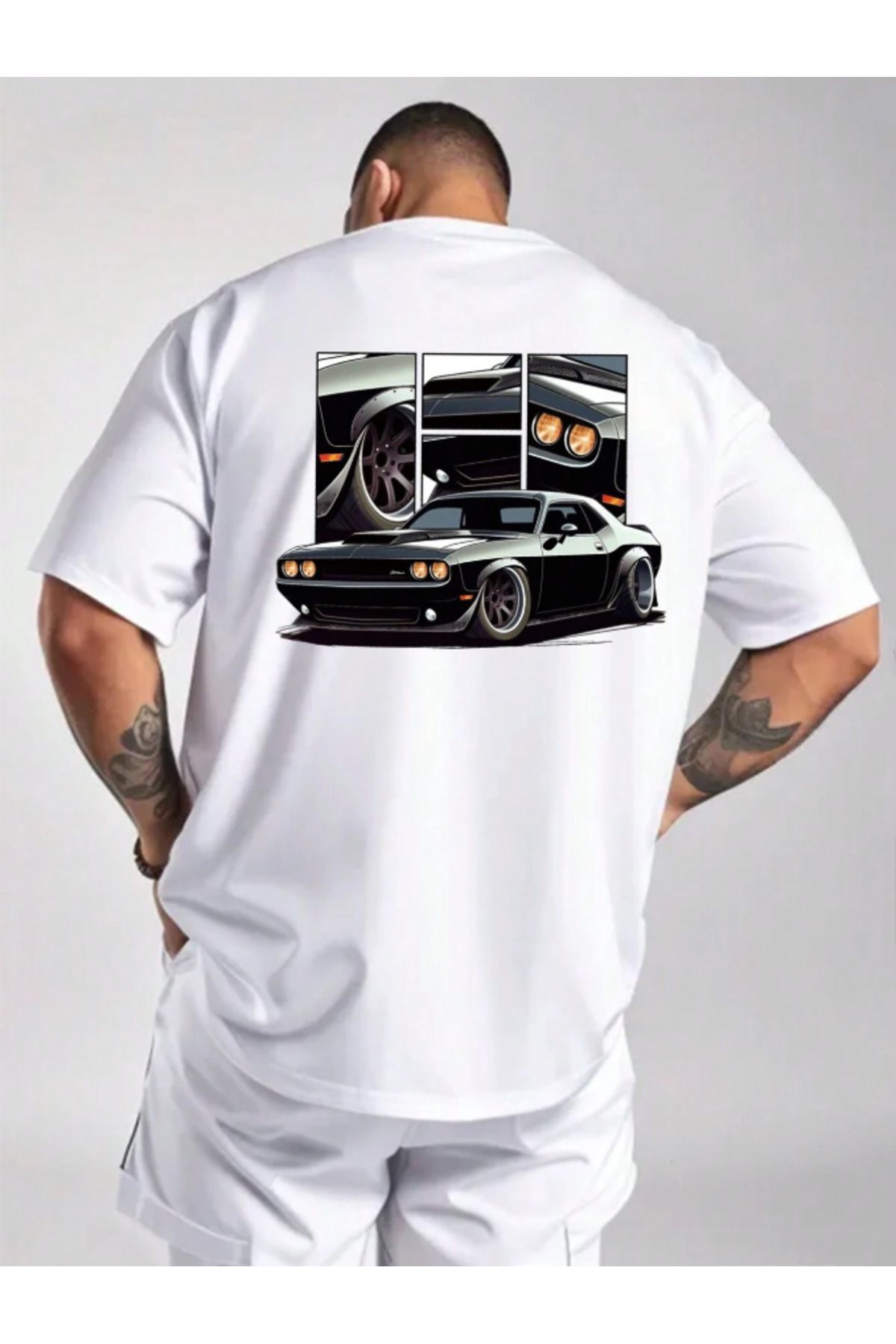 COHERENT Unisex Erkek/Kadın CAR Özel Baskılı Oversize Pamuklu T-Shirt