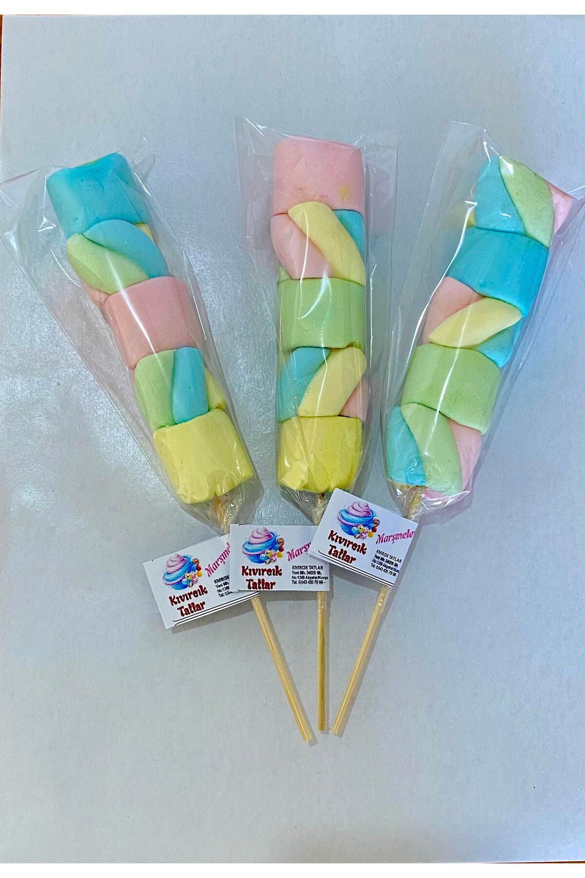 Kıvırcık Tatlar Marshmallow Lolipop Şekerleme 10 Adet (TWIST) (PARTİ -DOĞUM GÜNÜ-ÇOCUK-HEDİYE-SEVGİLİ VB.)