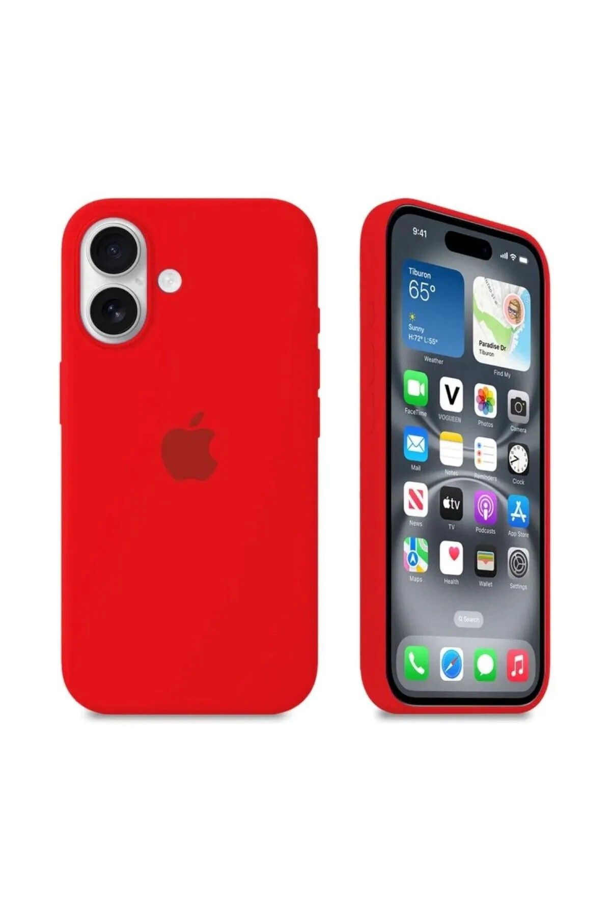 TimuyaCase İphone 16 Uyumlu İçi Kadife Premium Lansman Kılıf A Class Kırmızı