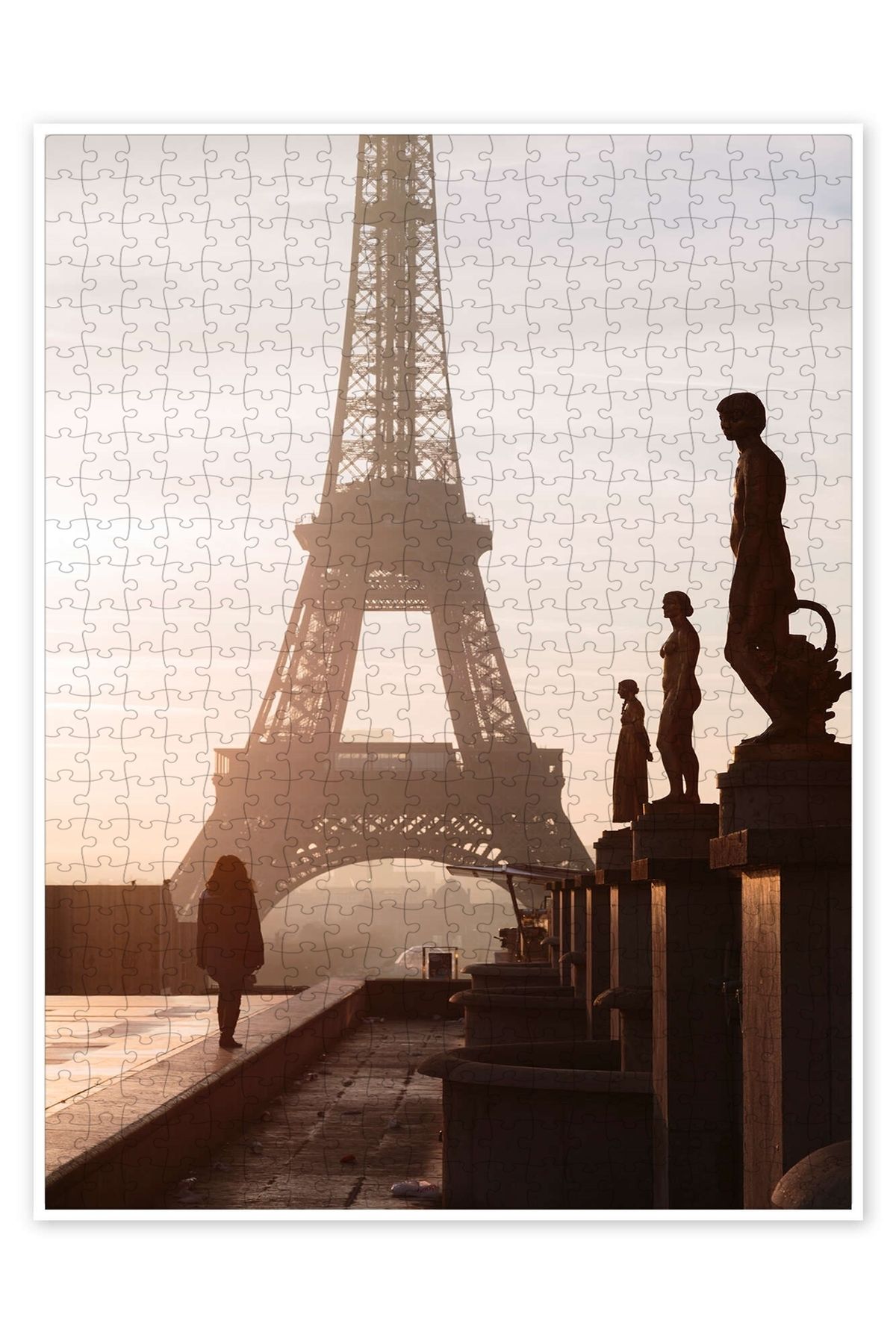 Jeronkarji Trocadero'dan Eyfel Kulesi, Paris 500 Parça Puzzle Yapboz Şehir Manzara Temalı Hobilik