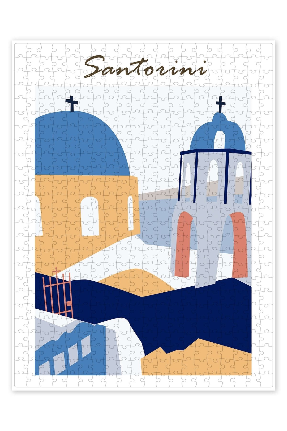 Jeronkarji Santorini Yunanistan I 500 Parça Puzzle Yapboz Şehir Manzara Temalı Hobilik