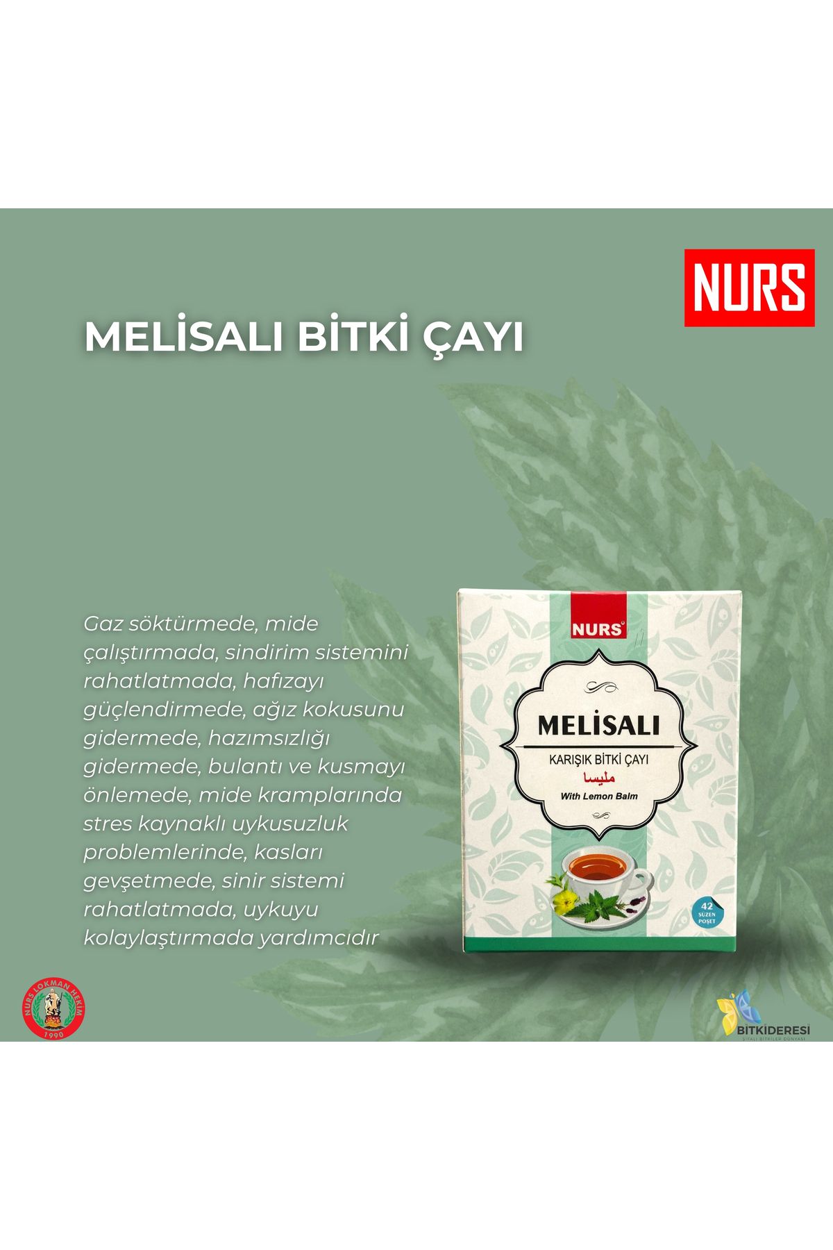 Nurs Lokman Hekim Melisalı Çay 20'li Süzen Poşet Çay