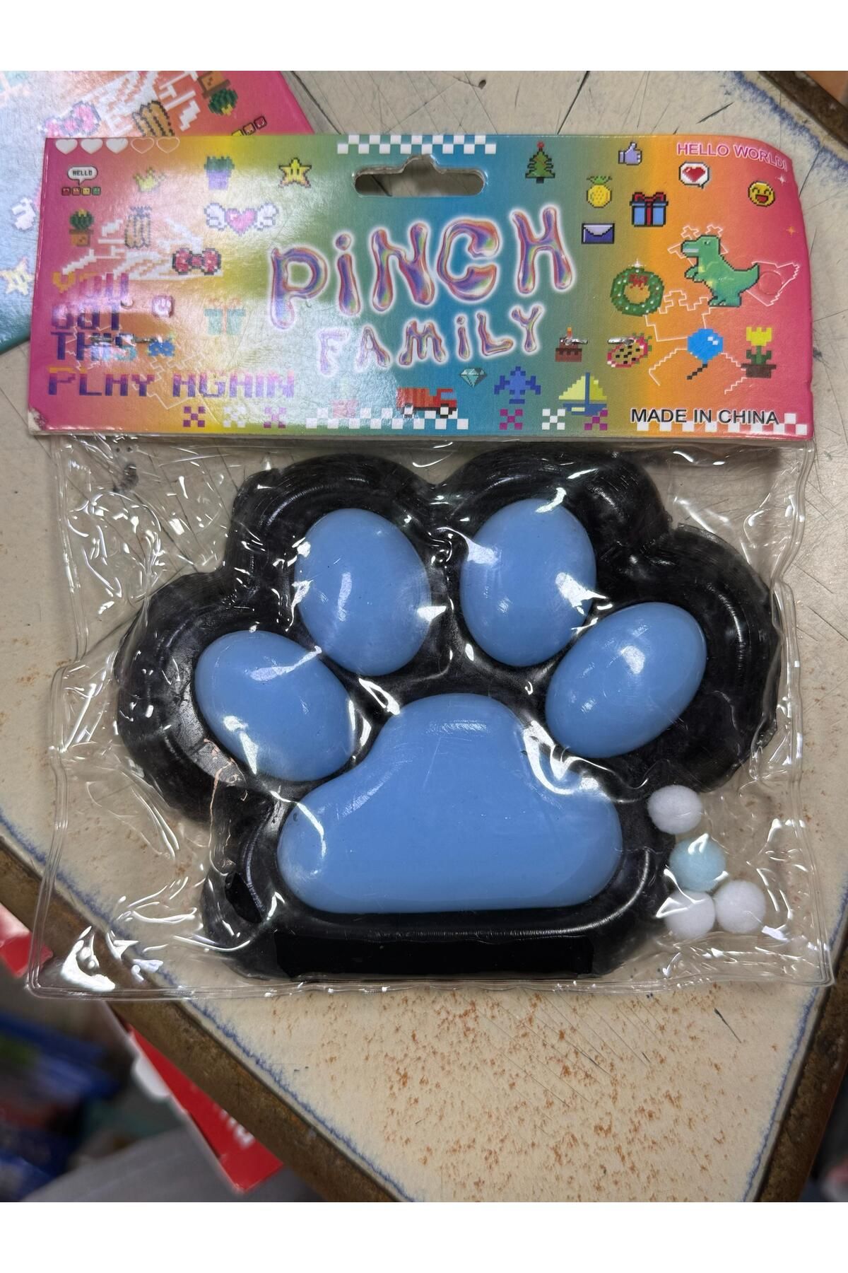 Modarana Dev Pati Squishy Taba Squishy Kedi Pati Sıkma 14 cm Pullu Pati Sukuşi Mavi siyah