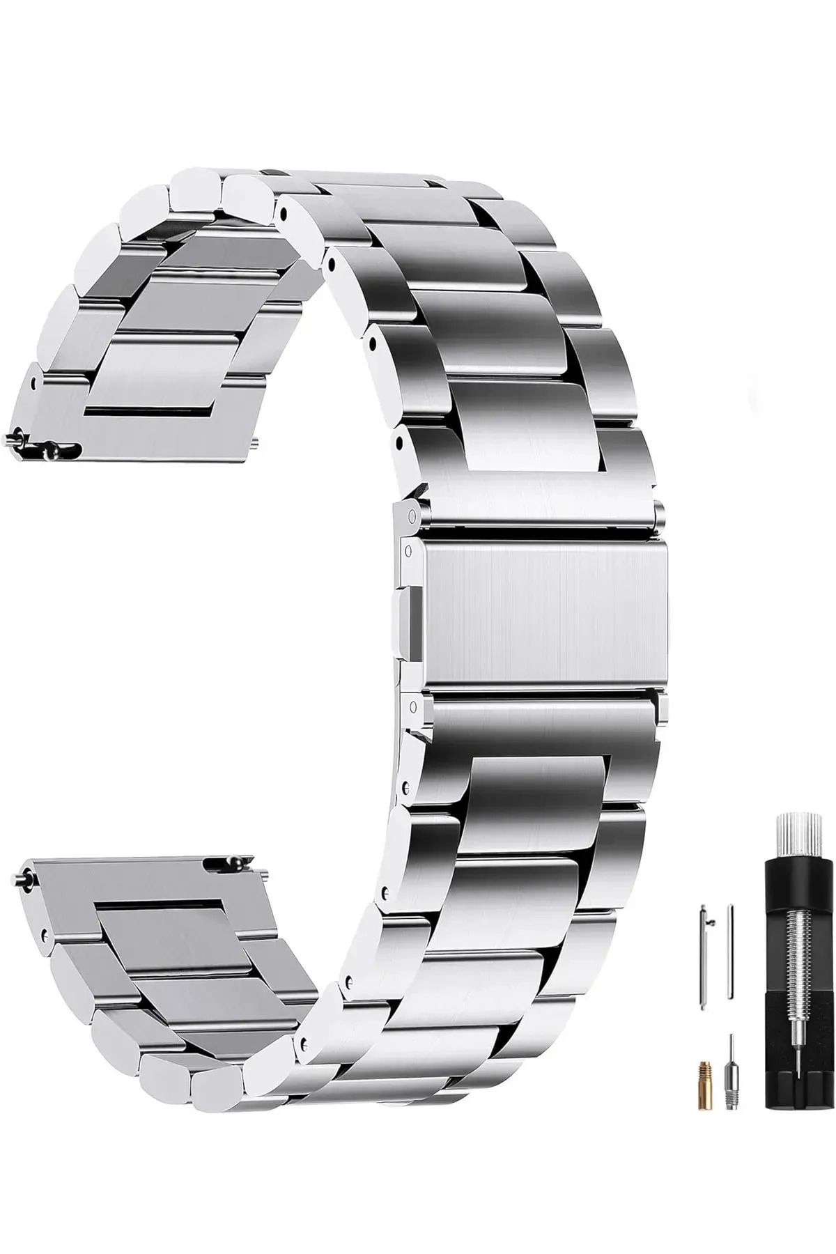 Novatis Samsung Galaxy Watch 4/5/6/7/fe/40/40/44 Classic 42/43/46/47MM Uyumlu 20mm Metal Paslanmaz Kordon