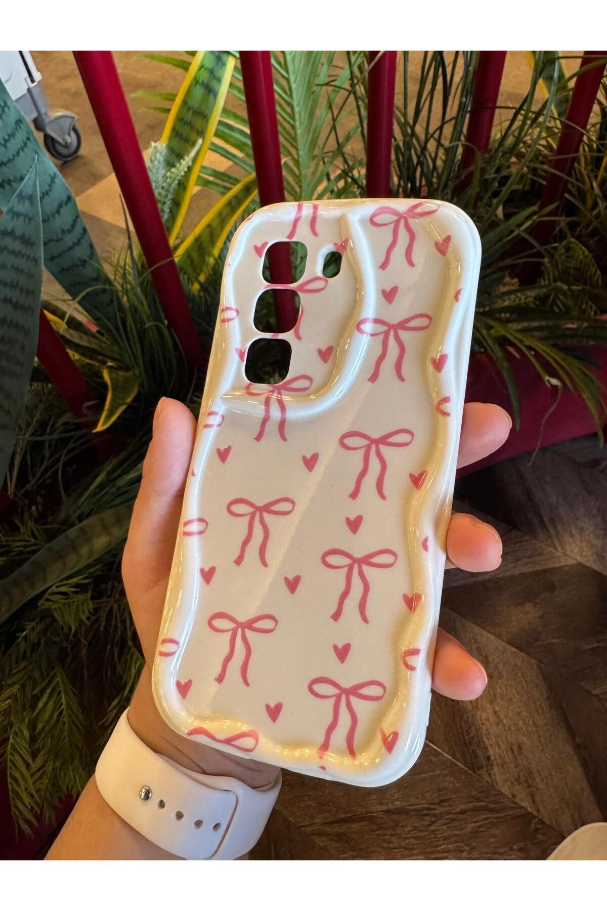 KILIF STORE İNFİNİX HOT 50PRO PEMBE FİYONKLU TELEFON KILIFI