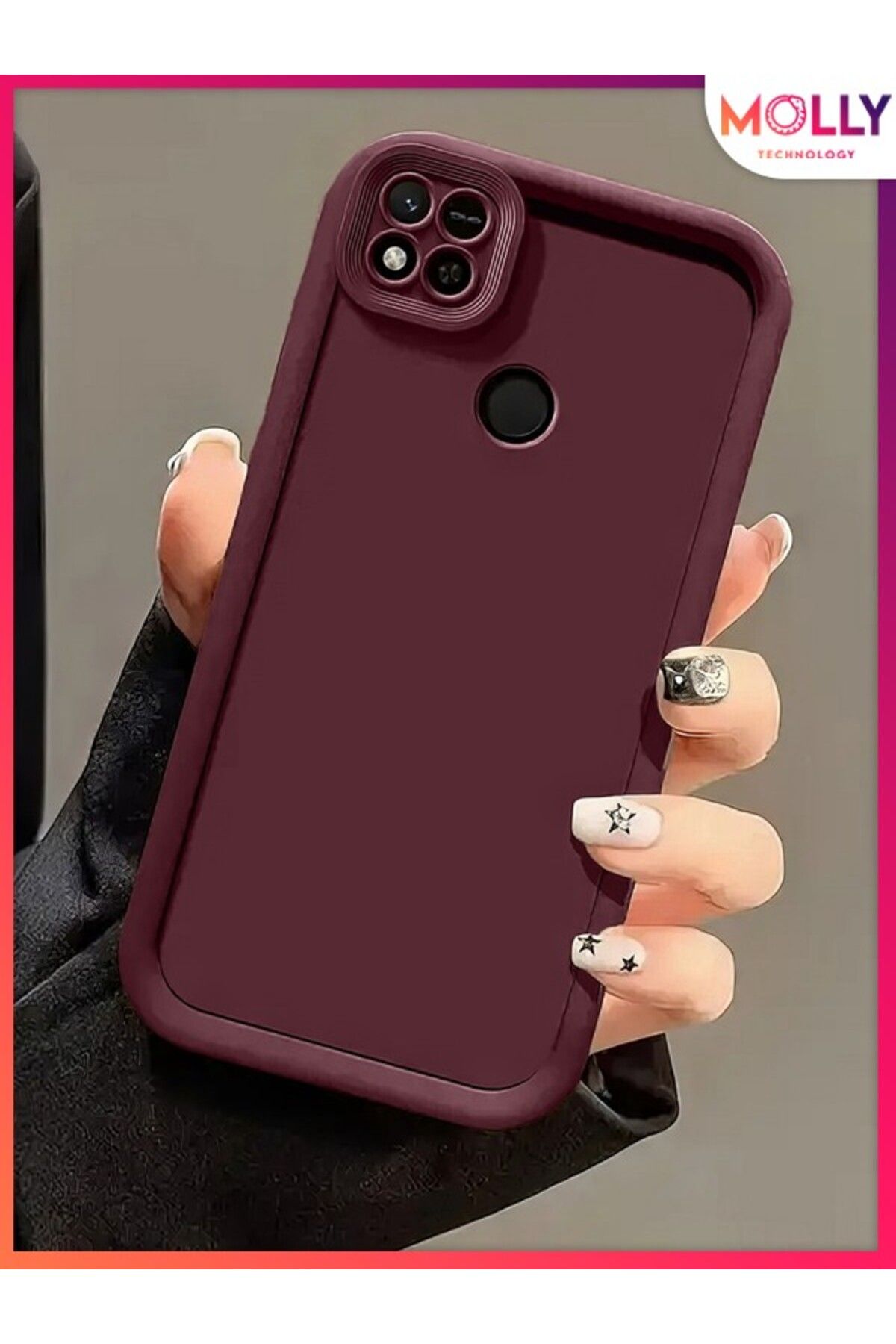 Molly Xiaomi Redmi 9C İçin Vişne Çürüğü Kenarları Kalın Pan Silikon Kılıf