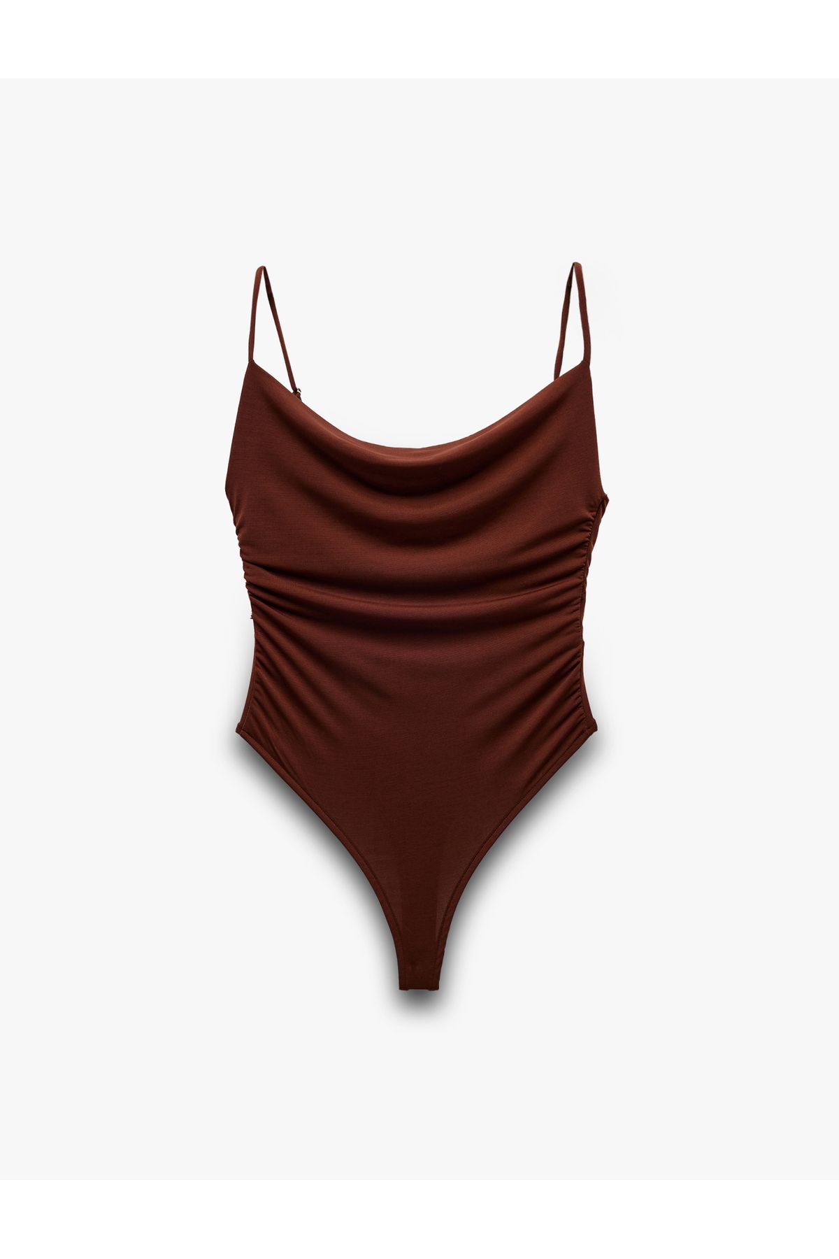 Koton Yeni Sezon Degaje Yaka Slim Fit Drapeli Askılı Çıtçıtlı Body