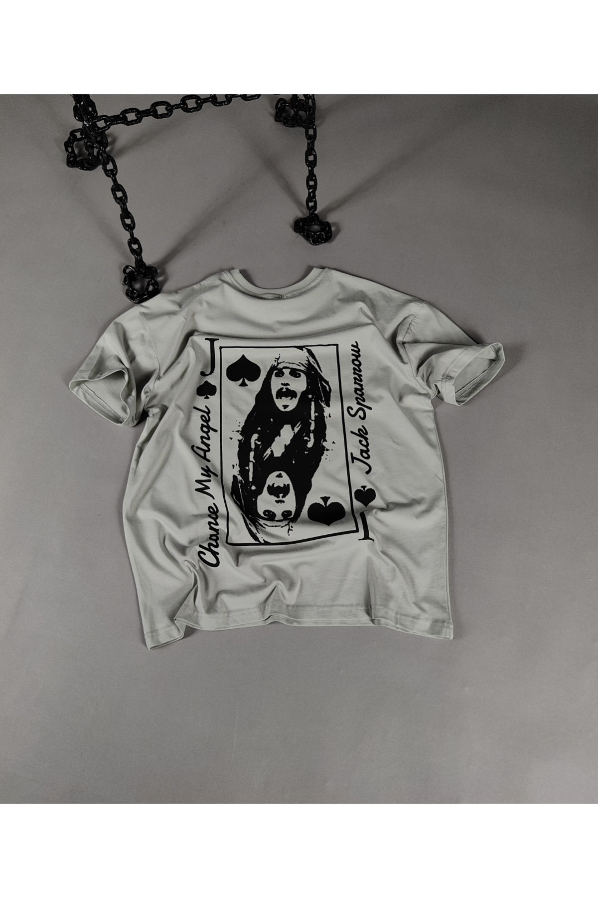 Terziligiyin Jack Sparrow Baskılı Unisex Oversize Tişört – %100 Pamuk Terletmeyen T-shirt