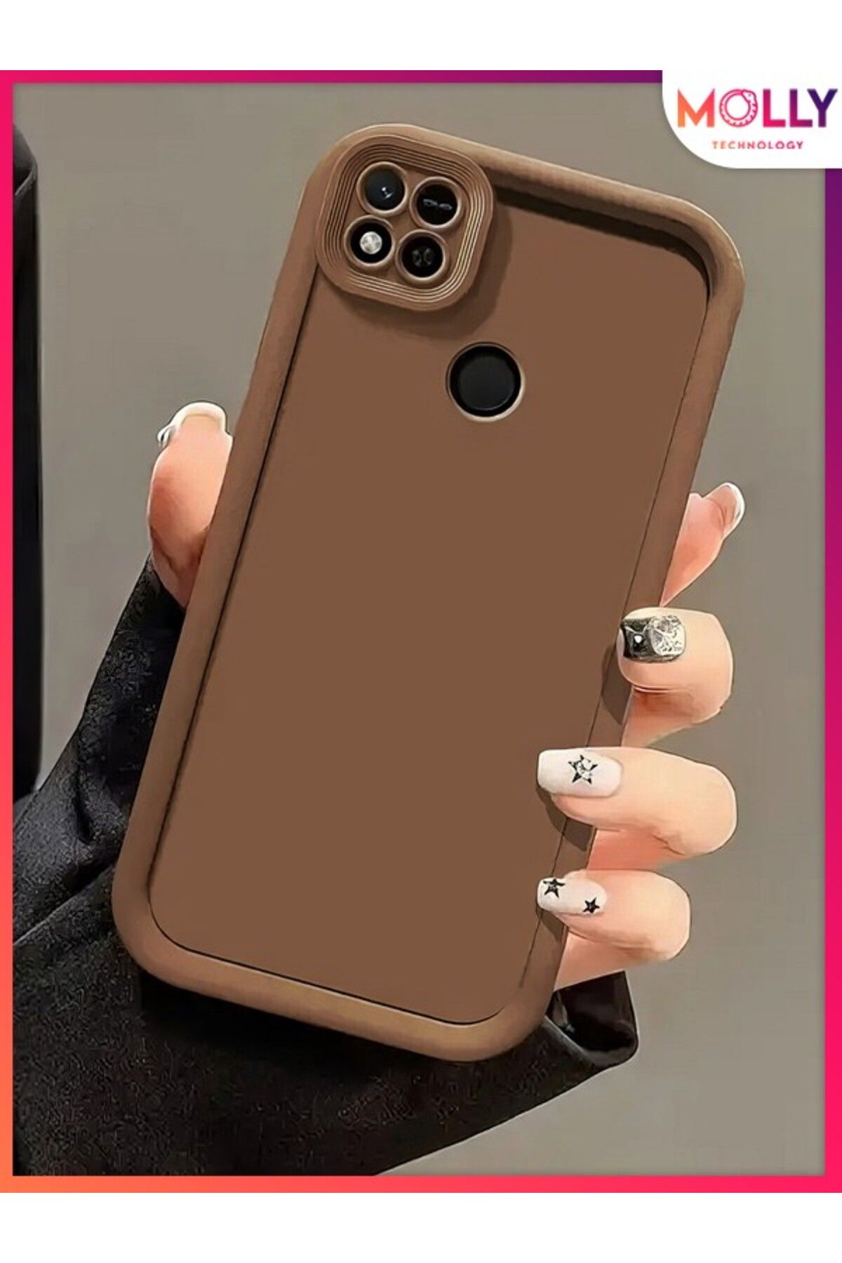 Molly Xiaomi Redmi 9C İçin Fallow Brown Kenarları Kalın Pan Silikon Kılıf