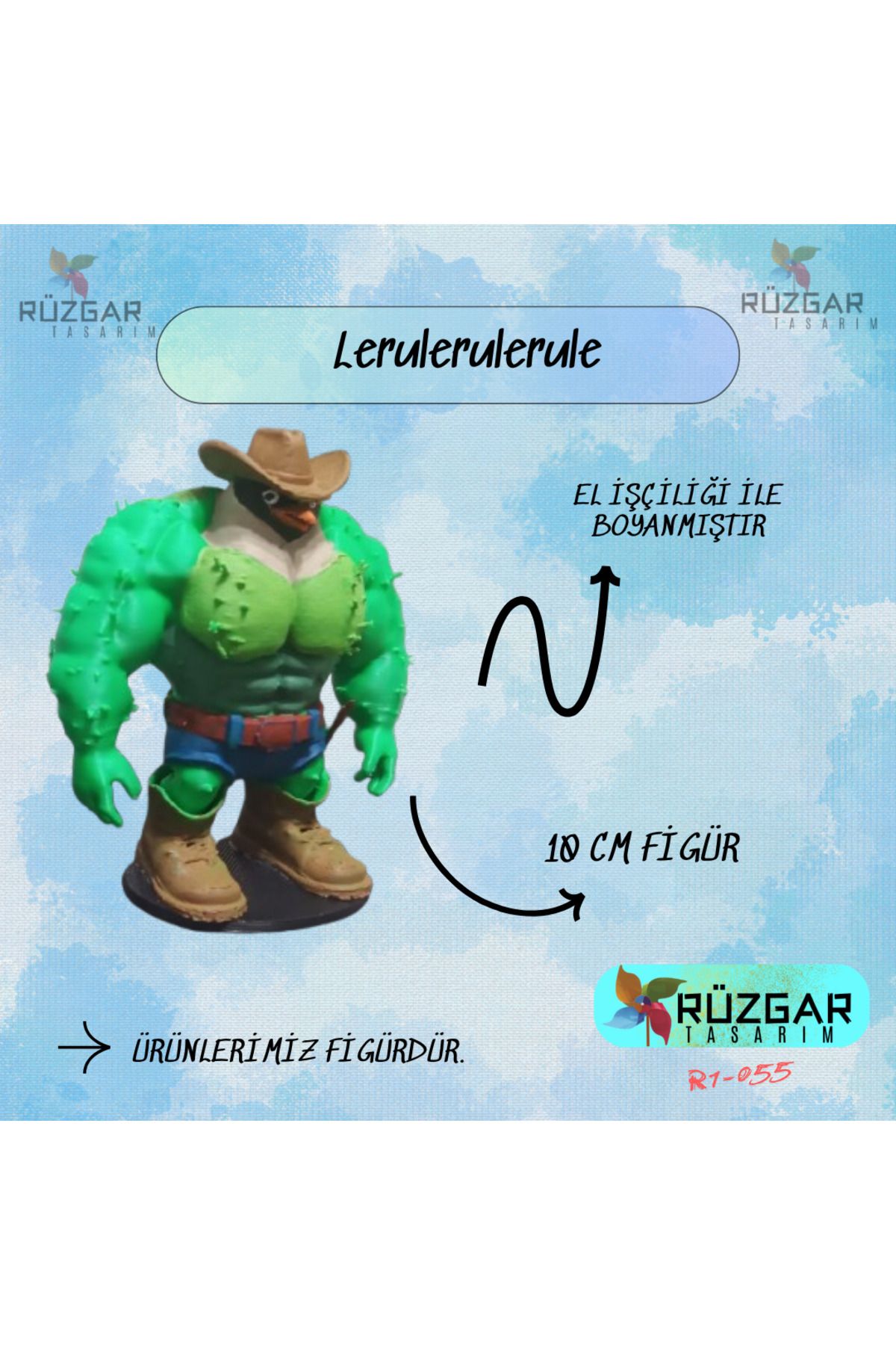 Rüzgar Tasarım Lerulerulerule Tung Tung Sahur Karakteri 10 Cm Figür