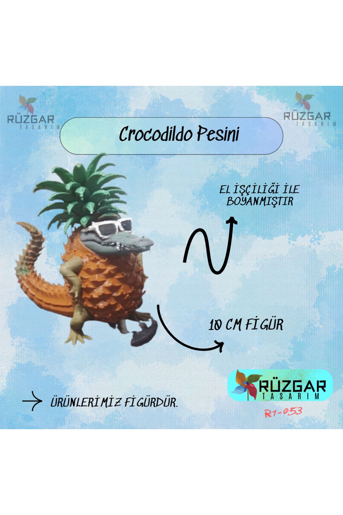 Rüzgar Tasarım Crocodildo Pesini Tung Tung Sahur Karakteri 10 Cm Figür