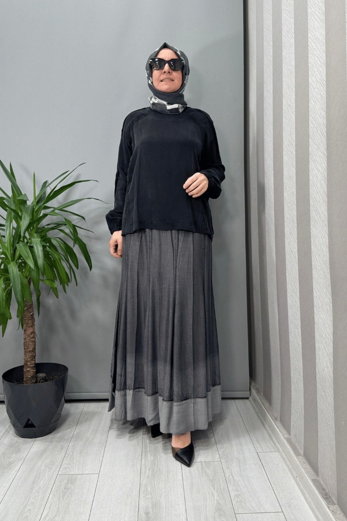 MissWhence Basic Bluz Siyah 37004