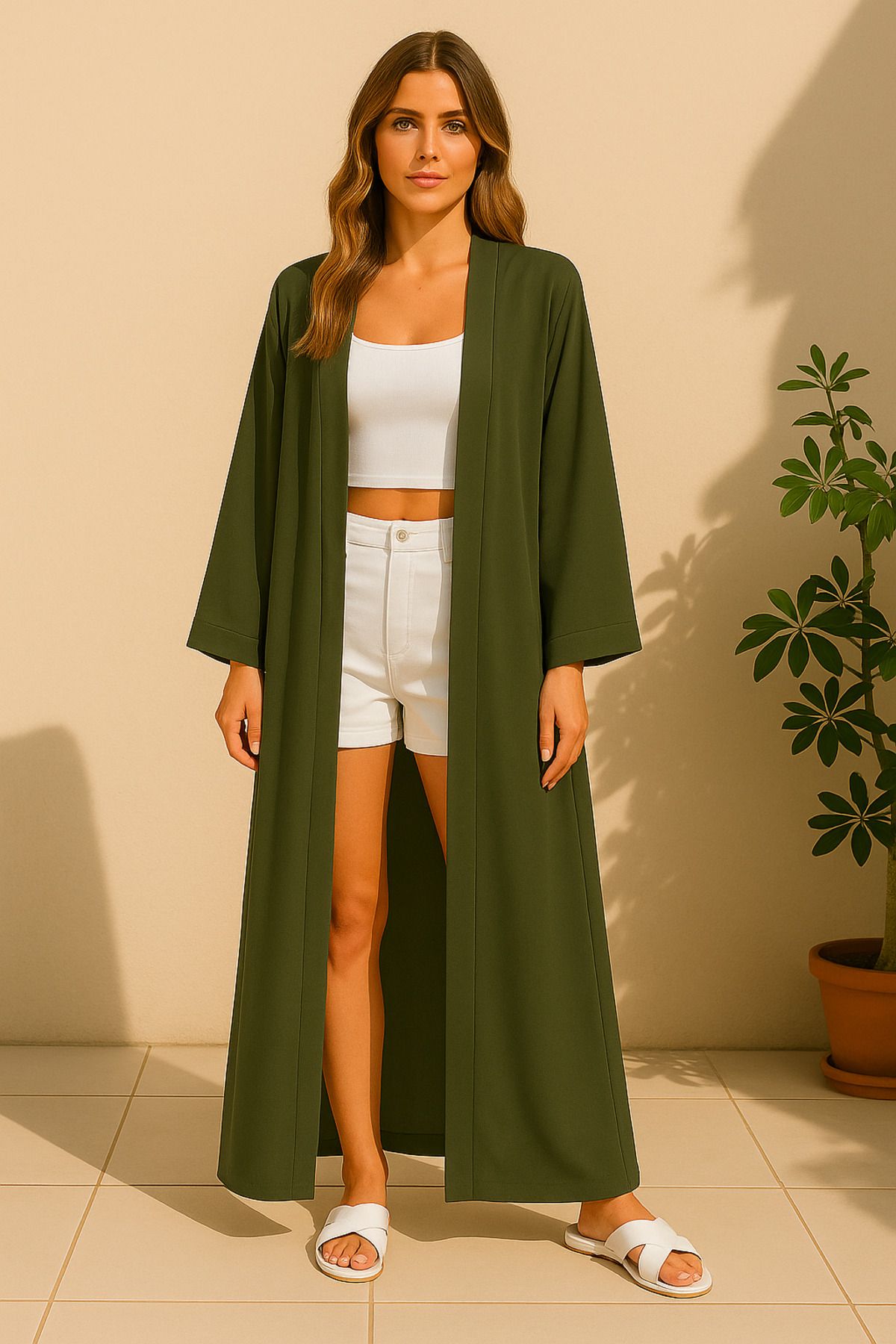 Misue Handmade Medine İpeği Kimono, Hafif ve Dökümlü Uzun Pareo, Yazlık İnce Uzun Kimono, İnce Dökümlü Dokuma Hırka