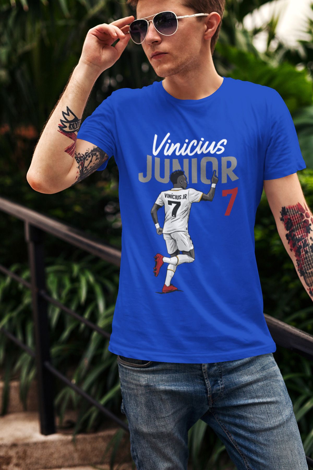 Biy Store Vinicius Junior fotoğraflı futbol forma baskılı unisex kısa kollu erkek tişört kadın t-shirt