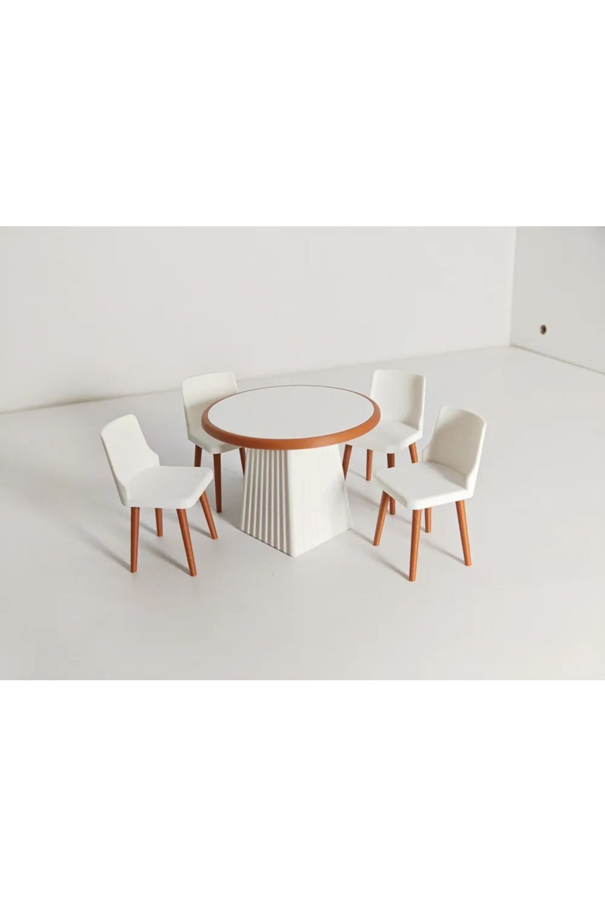 CharmFancy 1/12 Ölçek Modern Yemek Masası Minyatür Diorama Eşya Aksesuar Maket
