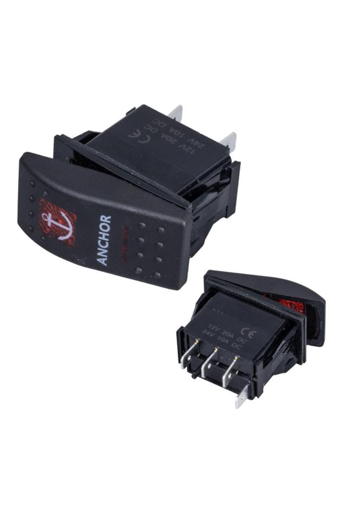feifei Powermaster Çapa Irgatı Sembollü Yaylı Işıksız 3 Pinli On-off 12-24v Marin Switch