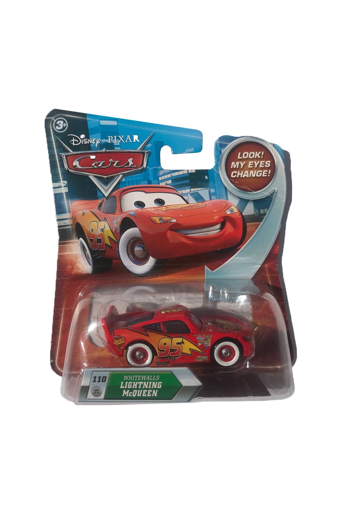 CARS Disney Cars Lenticular Eyes Serisi – Beyaz Lastikli Lightning McQueen Metal Araba