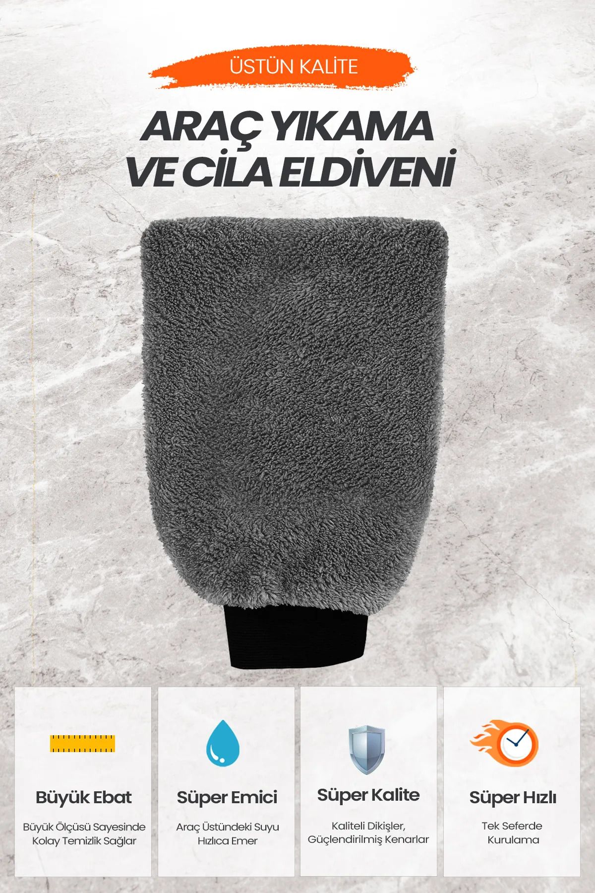 euroist Mikrofiber Oto Yıkama Eldiveni, Araba Yıkama Eldiveni, Mikrofiber Araç Pasta Cila Eldiveni