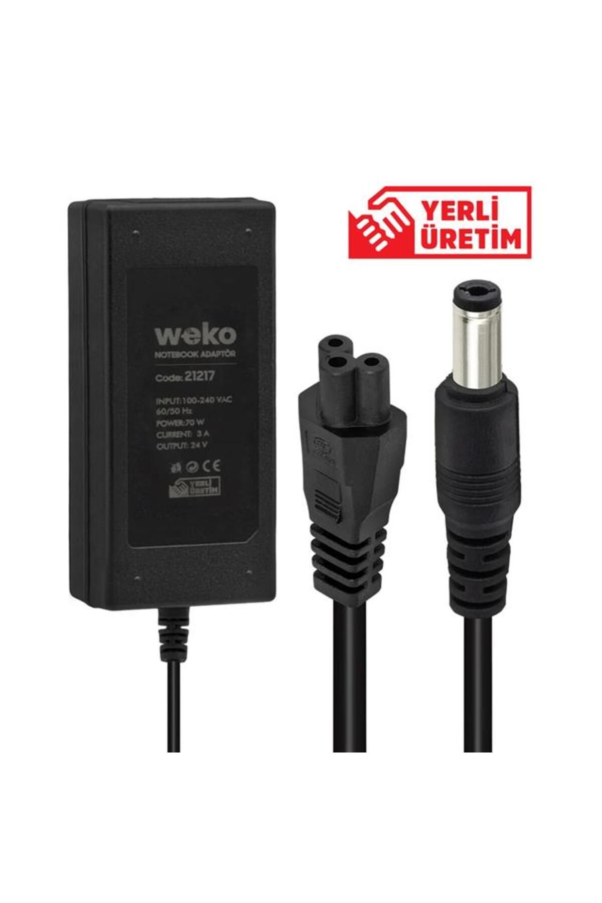 feifei Weko 24 Volt 3 Amper 70 Watt Notebook Yerli Üretim Adaptör (5.5*2.5 Uçlu)