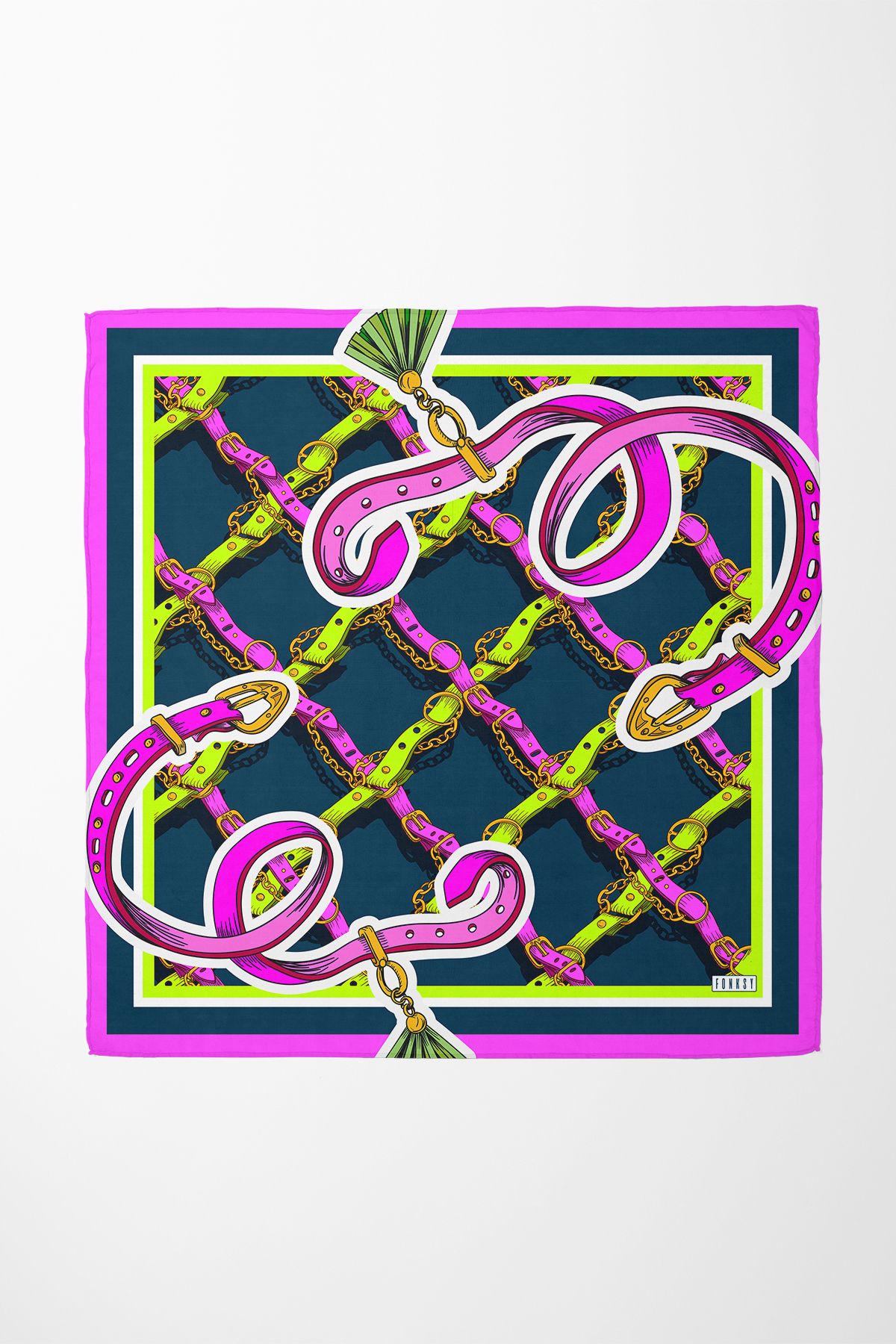 Sozakko Pink Belt Twill Kadın Saç & Boyun Aksesuarı – Bandana ve Fular