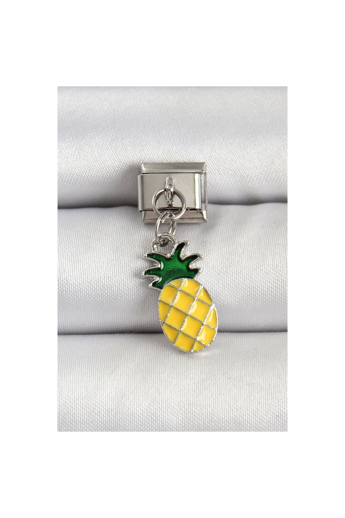 Narnuga 316L Çelik Gümüş Renk Ananas Model Nomination Charm - TJ-BC1496