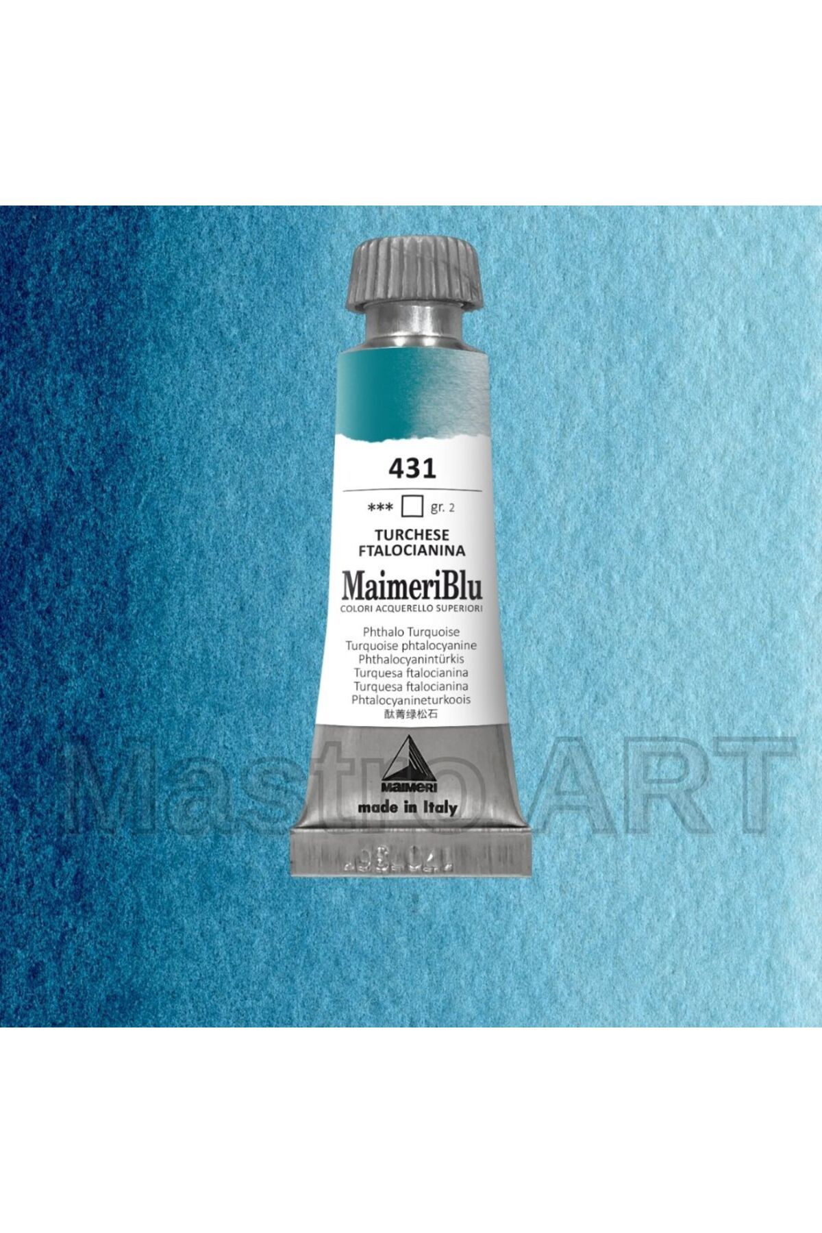 Maimeri Blu Pro Tüp Sulu Boya 12 ml S2 431 Phthalo Turquoise