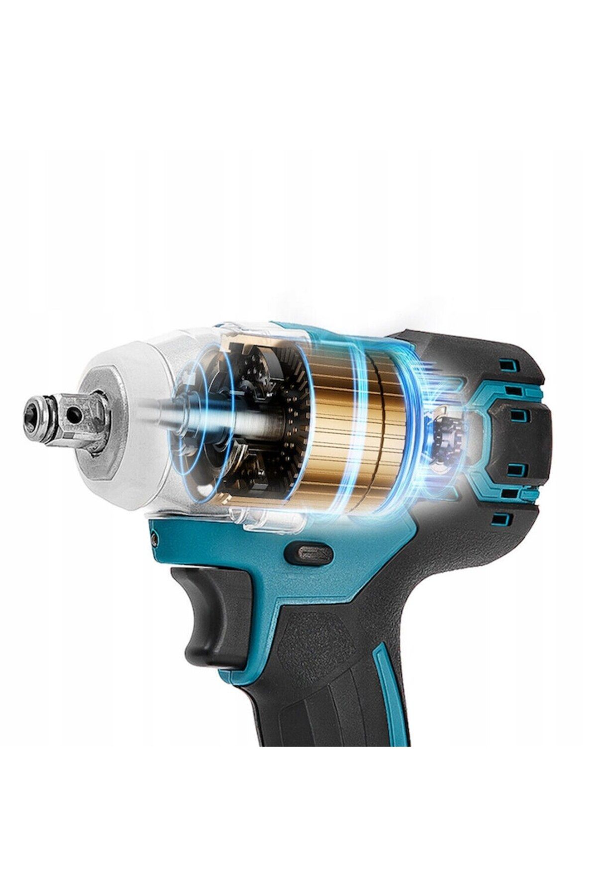 GENERAL-Cordless impact wrench, 520 N.m, ergonomic handle, LED light, set with 2 batteries and accessories 5