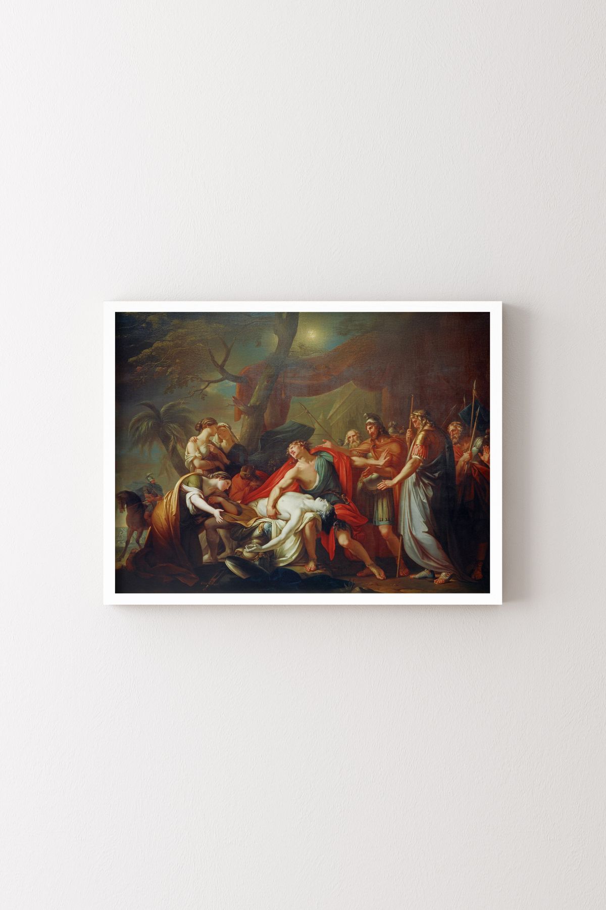 epiqart Patroclus'un Ölümüne Ağıt Yakan Aşil - Beyaz Çerçeve