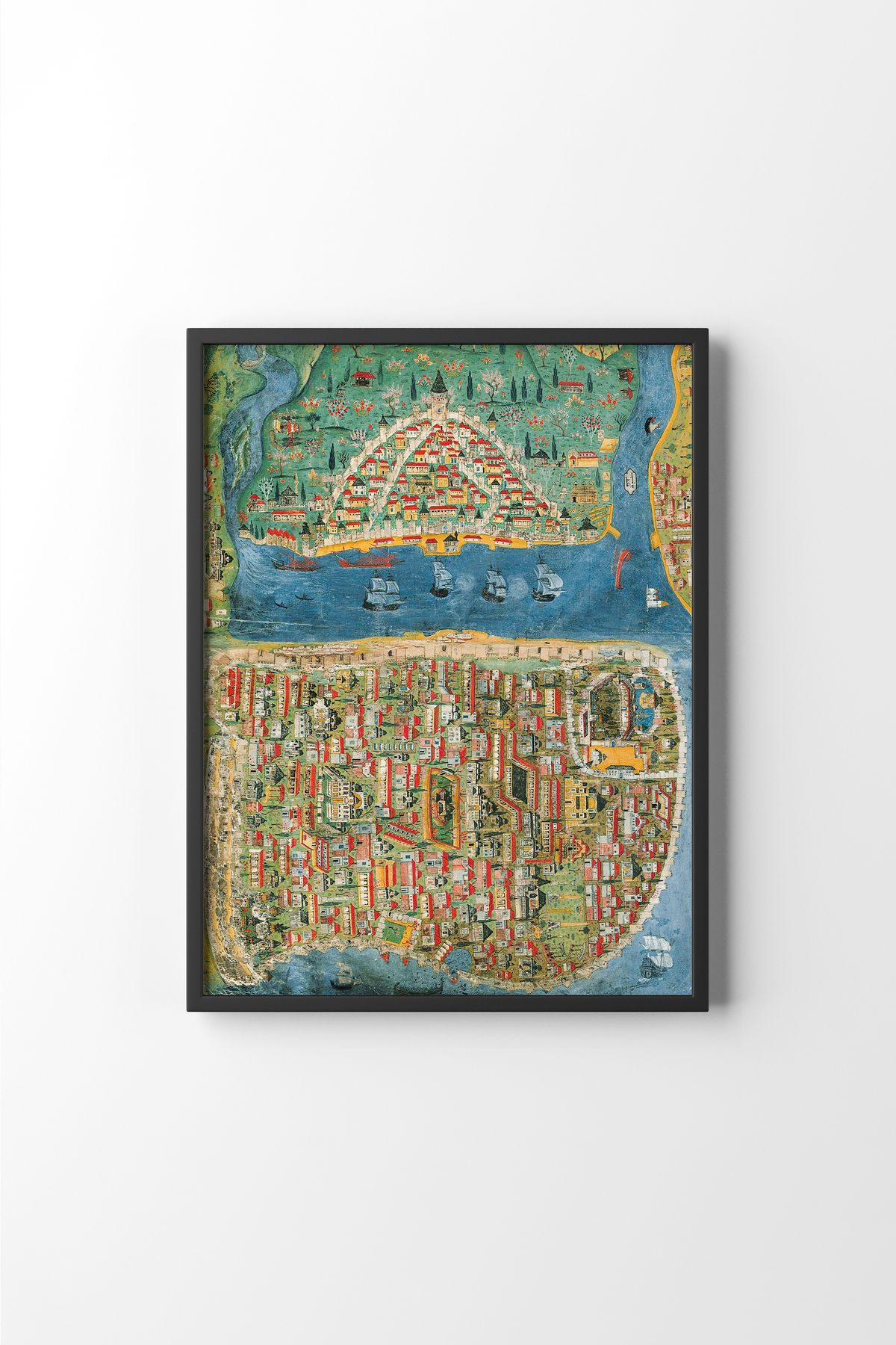 epiqart İstanbul Haritası - Siyah Çerçeve