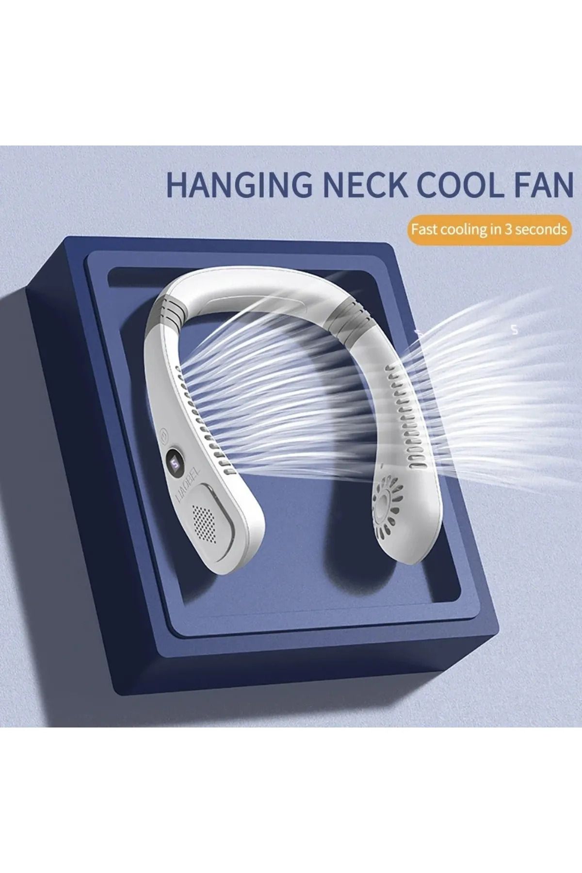 OBRAX Şarj Edilebilir Giyilebilir Kafa Fan Eller Serbest Usb Mini Fan Seyahat Taşinabilir Asili Boyun Fan
