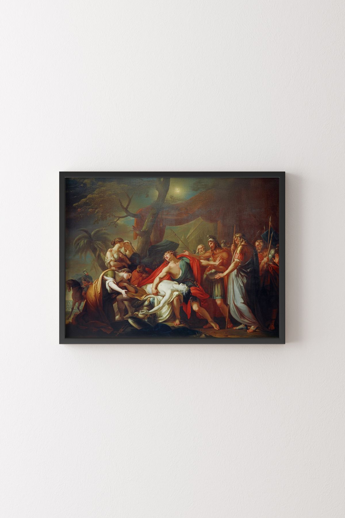 epiqart Patroclus'un Ölümüne Ağıt Yakan Aşil - Siyah Çerçeve