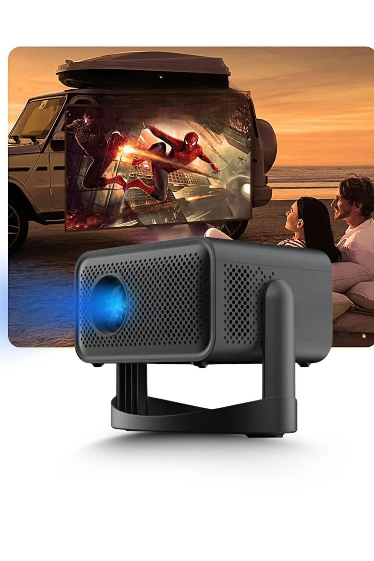 OBRAX Taşınabilir 4K Projeksiyon Cihazı 1080P Full HD Akıllı Projektör, Ev ve Ofis İçin, Kablosuz Bağlantı
