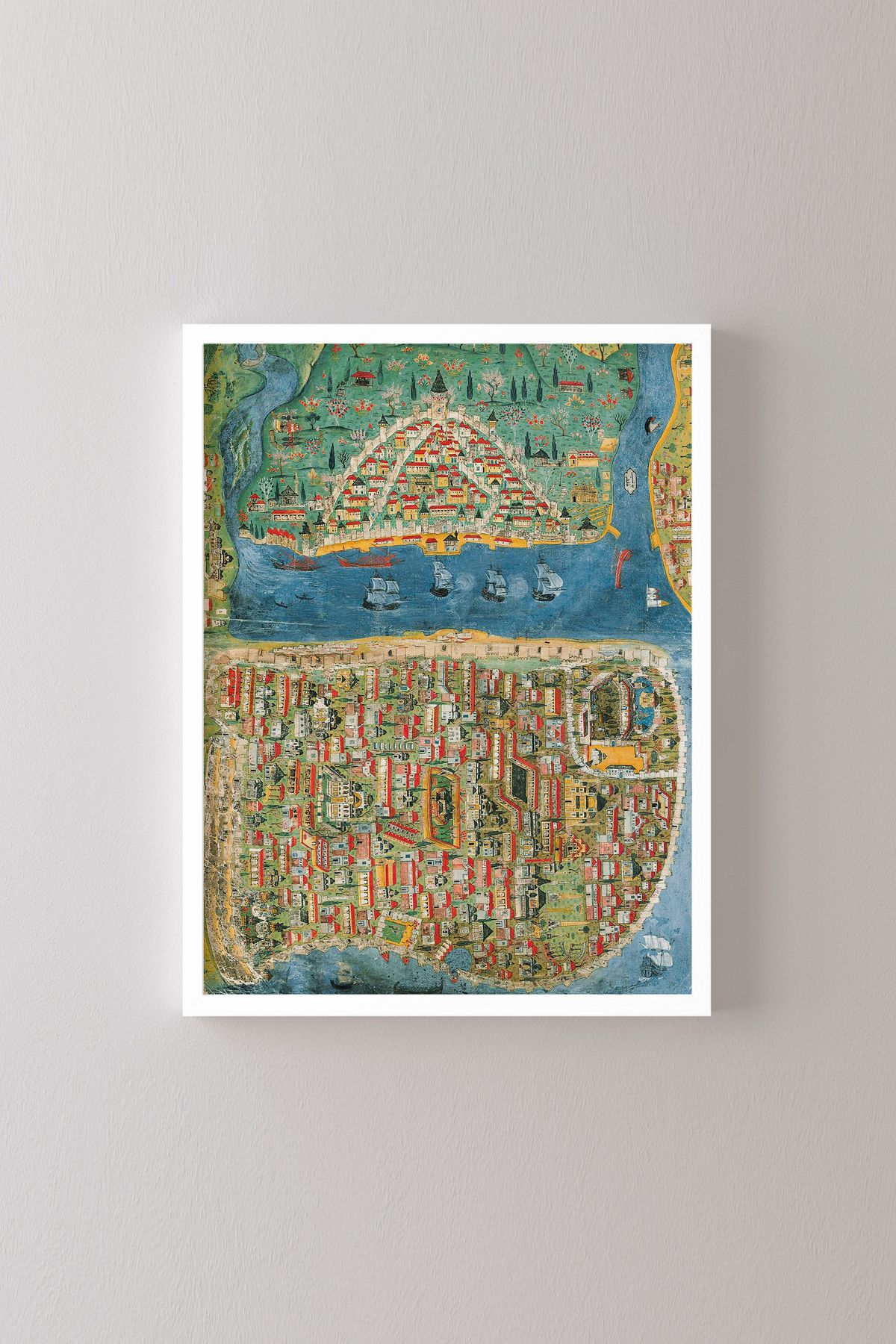 epiqart İstanbul Haritası - Beyaz Çerçeve